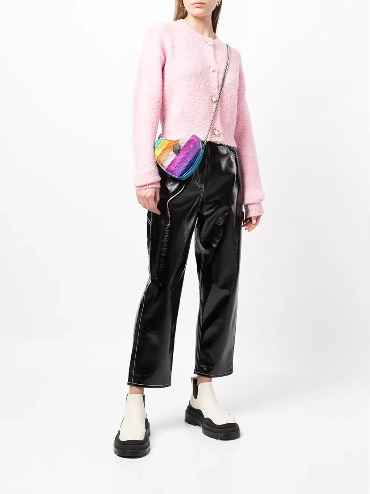 Kurt Geiger London Kensington Heart stripe-print crossbody bag - Multicolour - 画像2