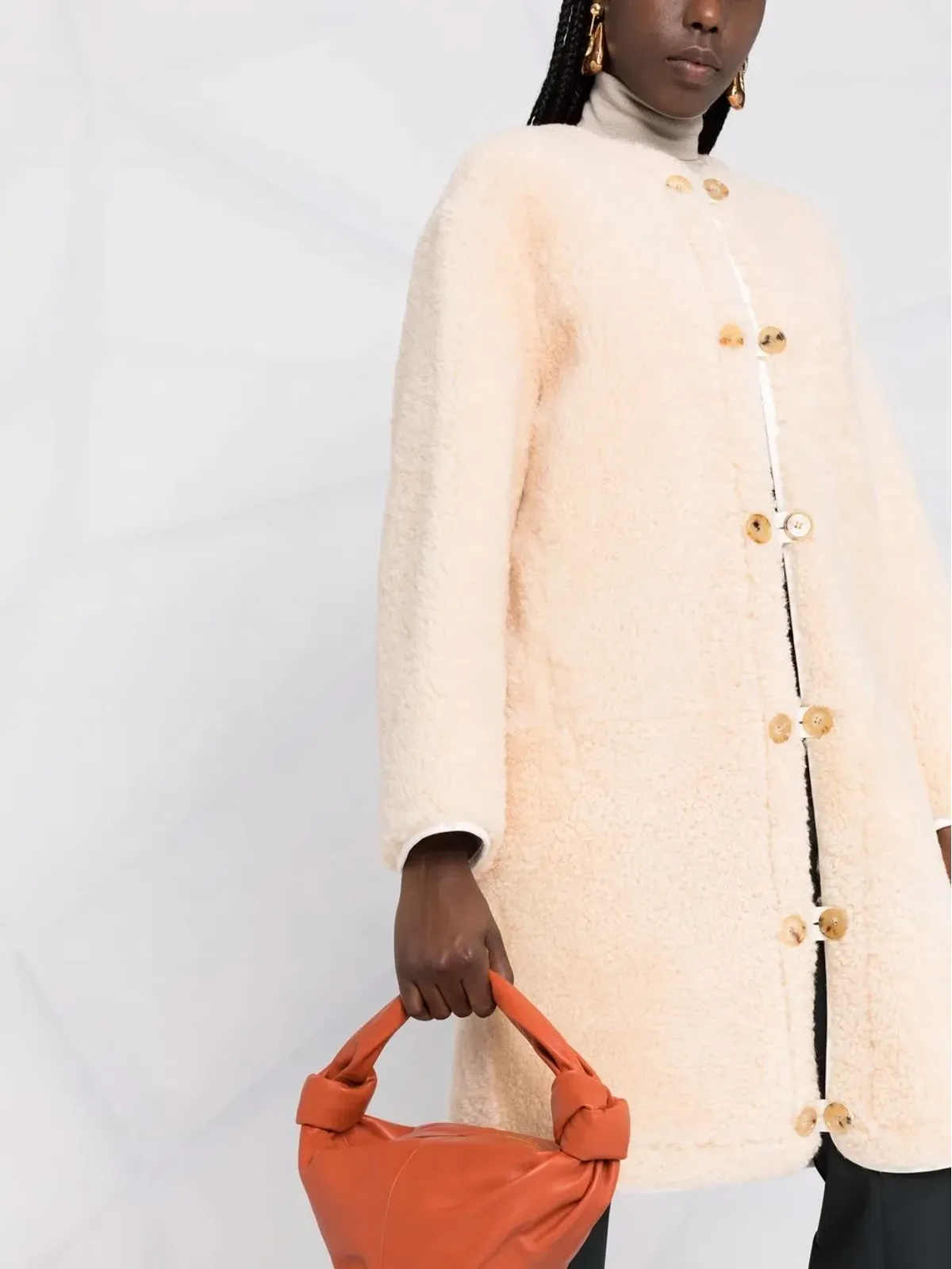 Chloé シングルブレスト シアリングコート - 画像3