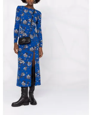 RED Valentino ローズ柄ミディドレス ブルー - サムネイル2