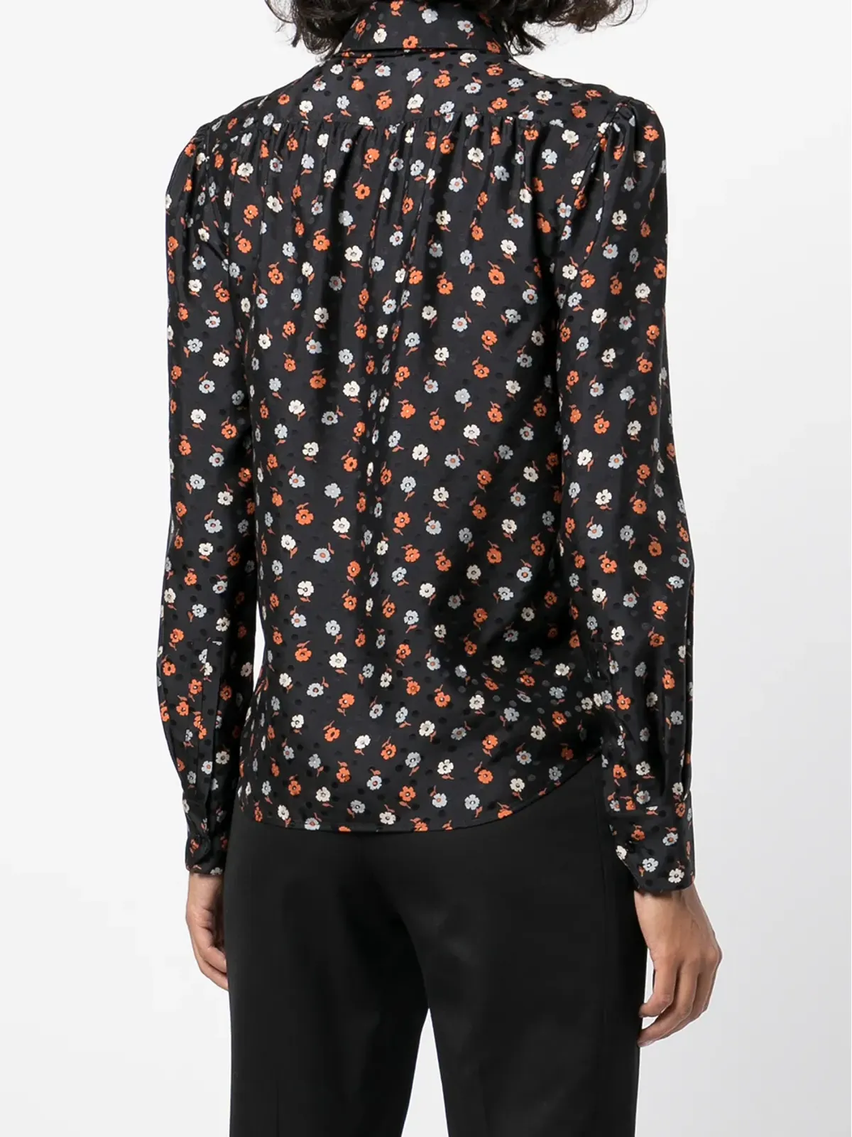 Saint Laurent 花柄プリント長袖ブラウス - 画像4