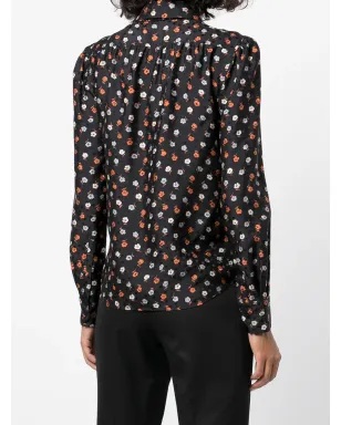 Saint Laurent 花柄プリント長袖ブラウス - サムネイル4