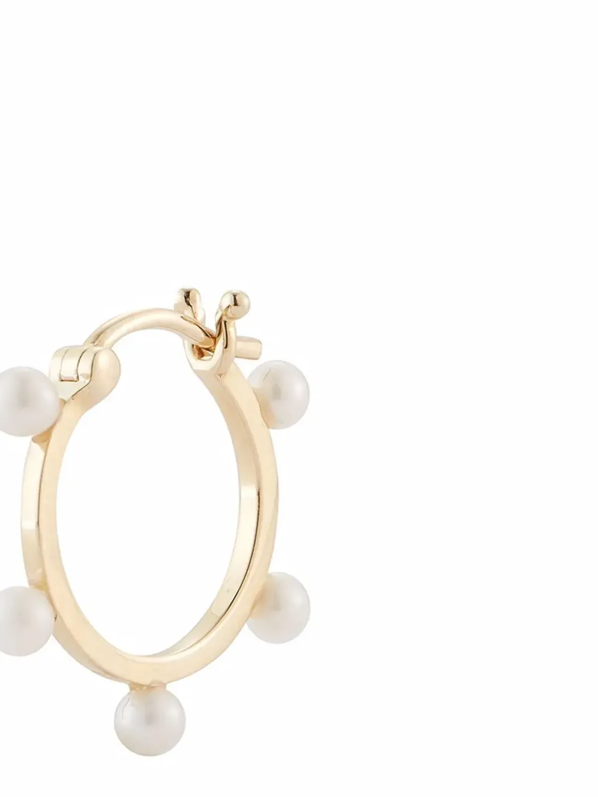Mateo 14kt イエローゴールド 小粒パール・ドット・フープ イヤリング - 画像2