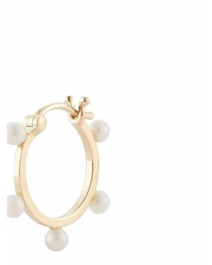Mateo 14kt イエローゴールド 小粒パール・ドット・フープ イヤリング - サムネイル2