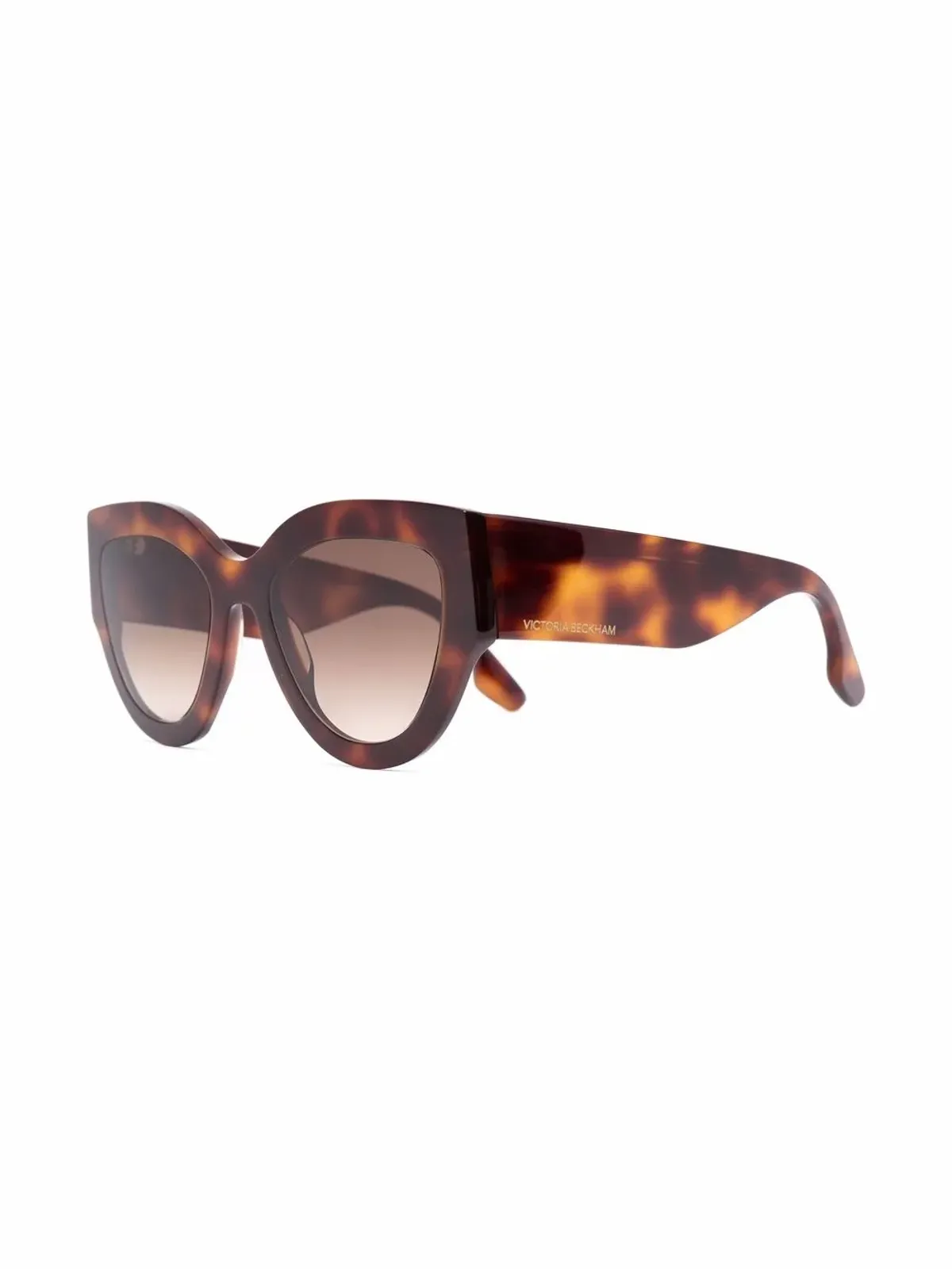Victoria Beckham Eyewear べっ甲柄キャットアイサングラス（ブラウン） - 画像2