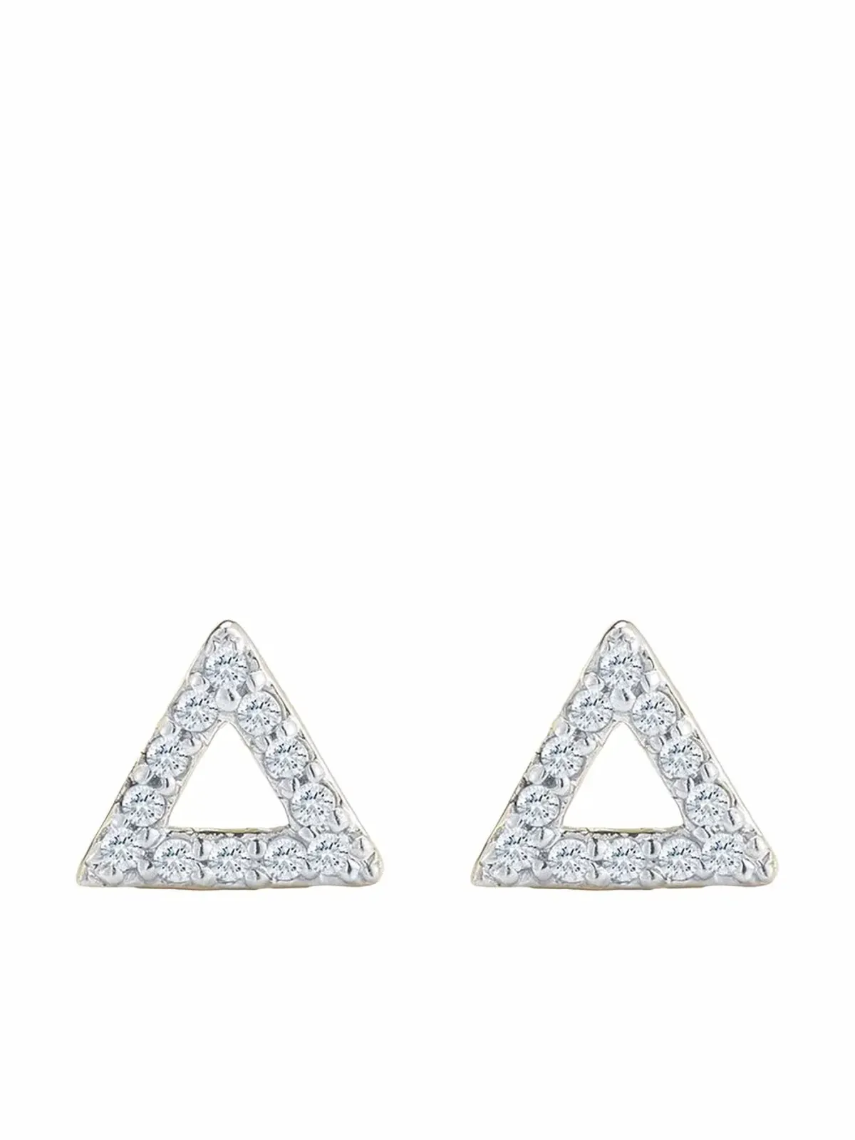 Mateo 14Kイエローゴールド トライアングル ダイヤモンド スタッド ピアス - 画像1