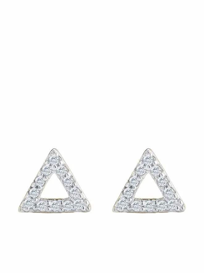 Mateo Mateo 14Kイエローゴールド トライアングル ダイヤモンド スタッド ピアスの商品画像