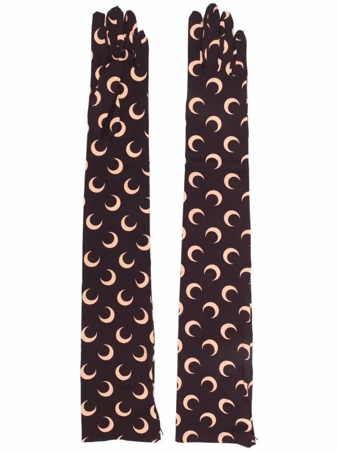 Marine Serre Marine Serre セカンドスキン 三日月プリント グローブの商品画像