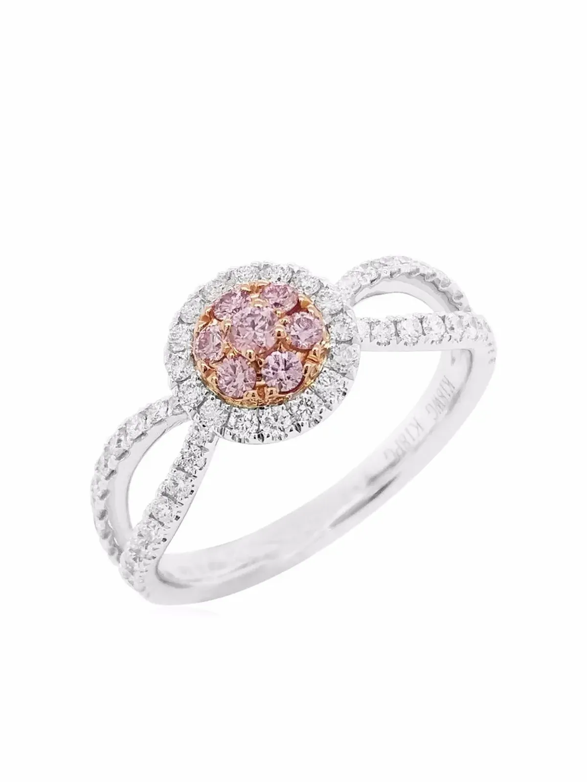 HYT Jewelry 18Kホワイトゴールド アリグル ピンクダイヤモンド エンゲージリング - シルバー - 画像3