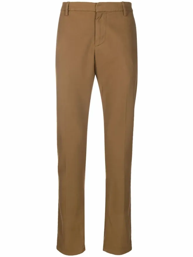 DONDUP DONDUP クロップド・テーパード・チノパンツ - ブラウンの商品画像