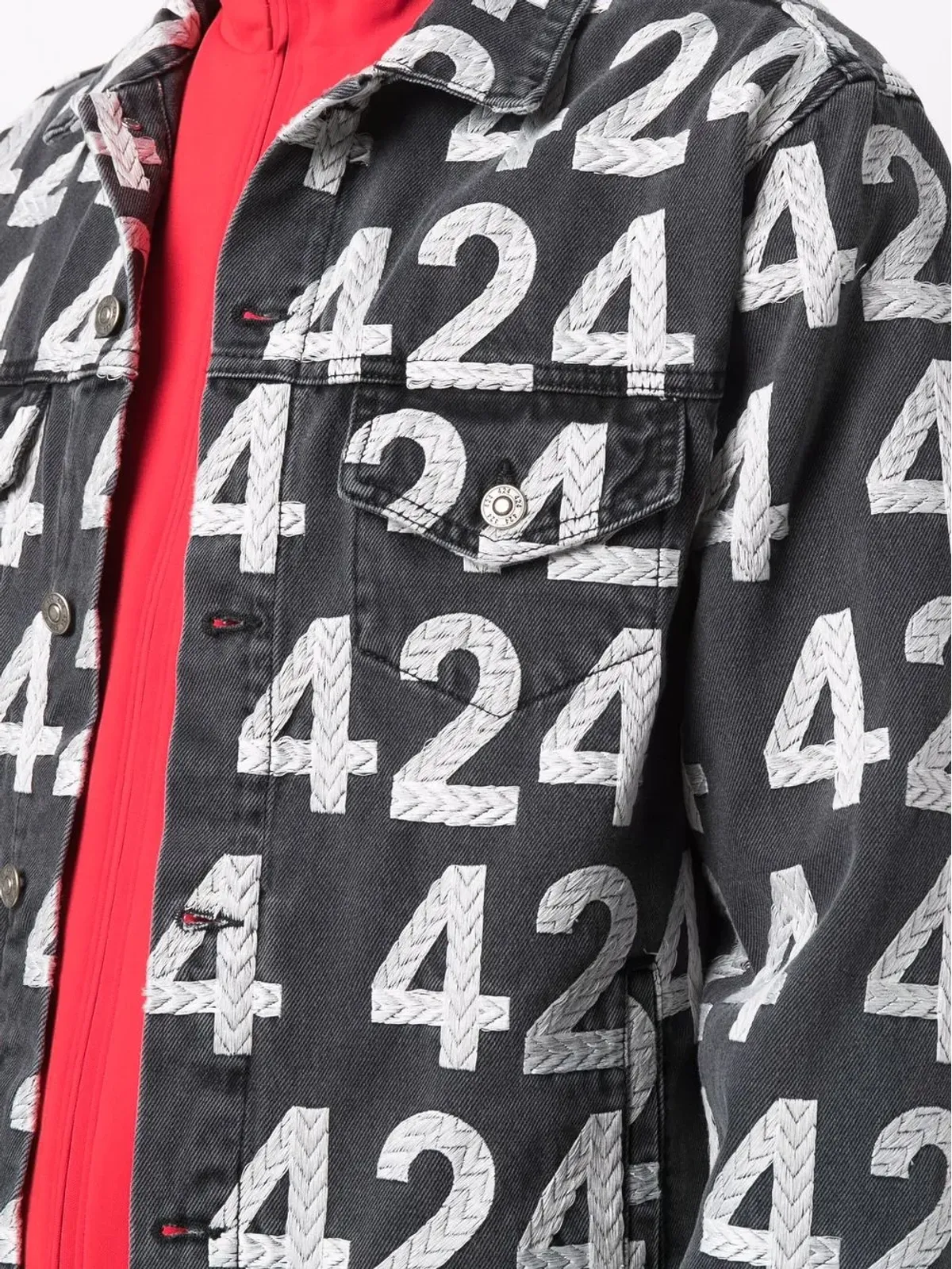 424 ロゴプリント コットン混紡 デニムジャケット - 画像5