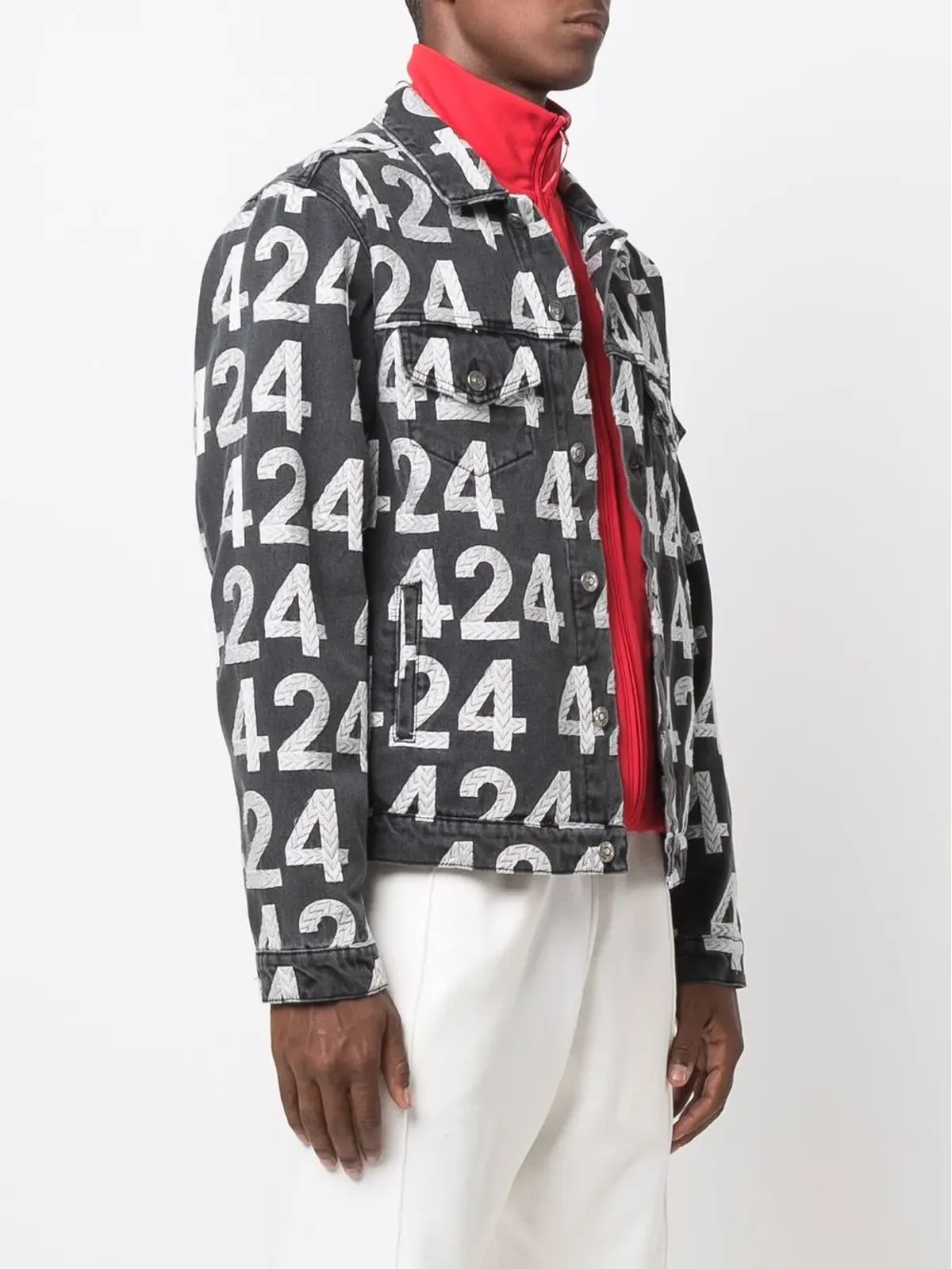 424 ロゴプリント コットン混紡 デニムジャケット - 画像3