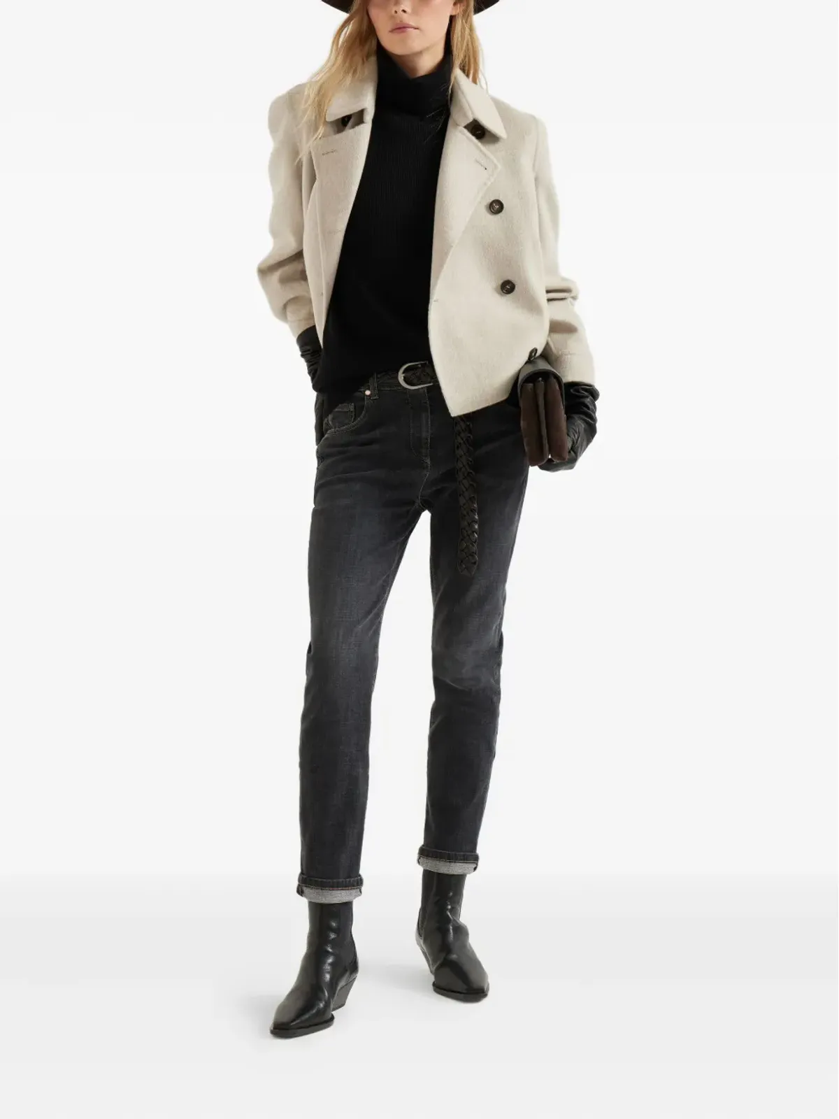 Brunello Cucinelli カシミヤ タートルネック セーター ブラック - 画像2