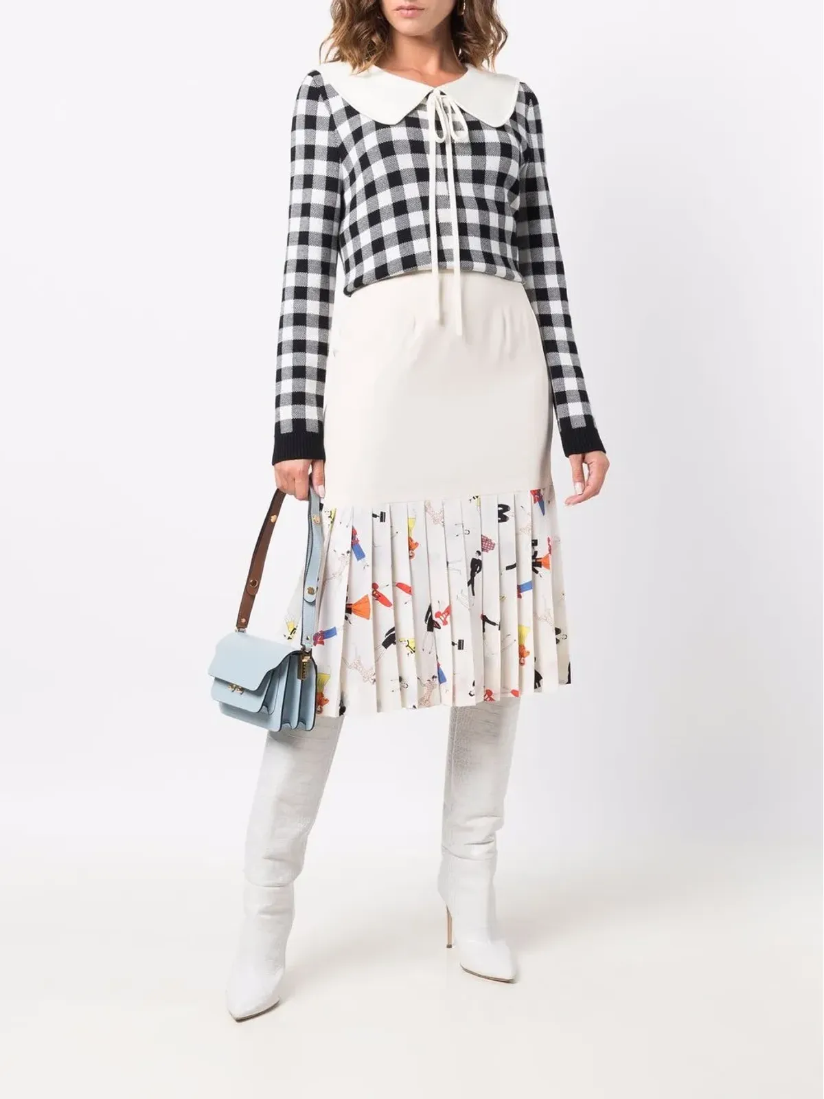CHANEL 1990年代 マドモワゼル柄 プリーツスカート - 画像2