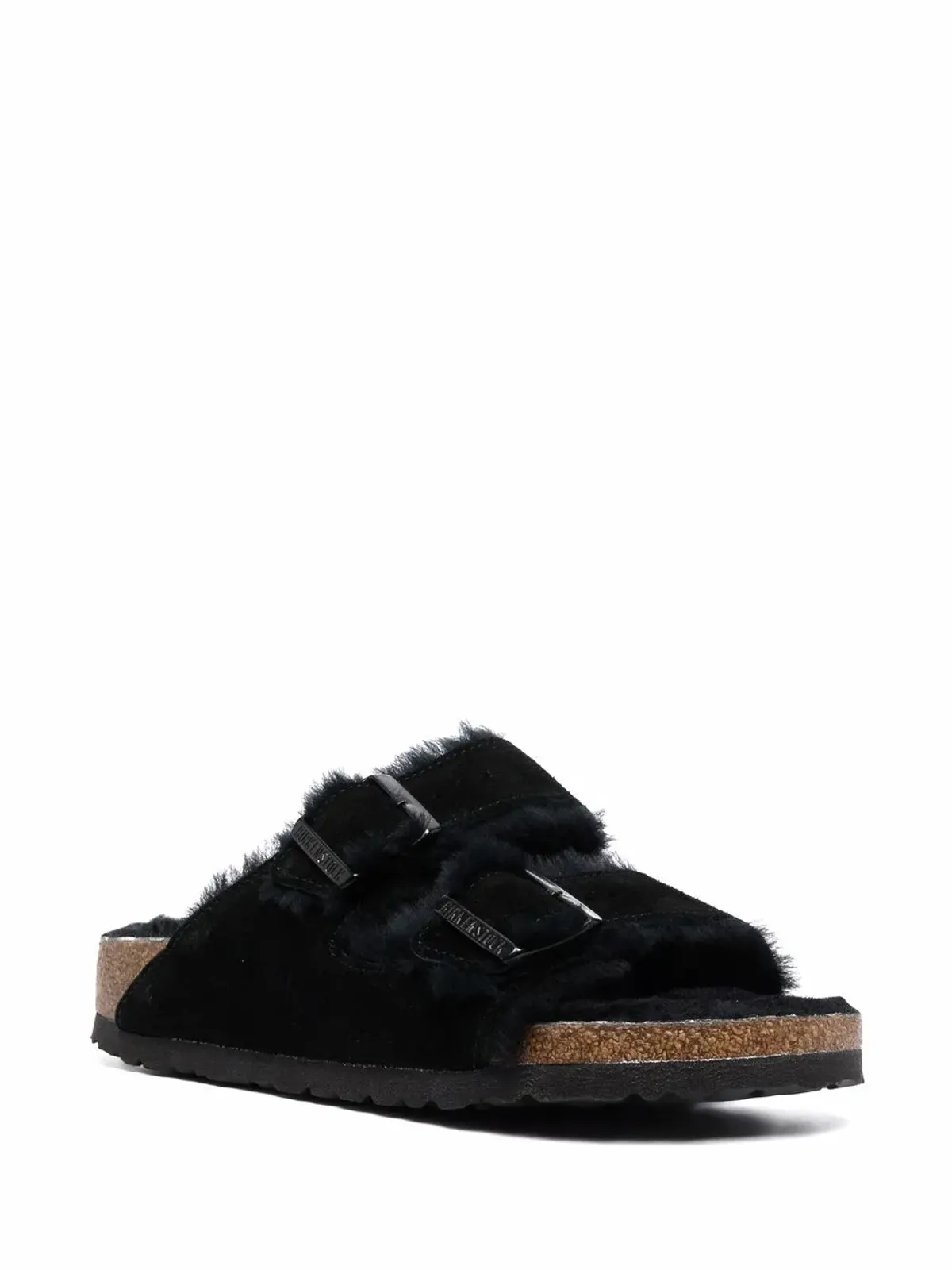 Birkenstock アリゾナ シアリング サンダル ブラック - 画像2