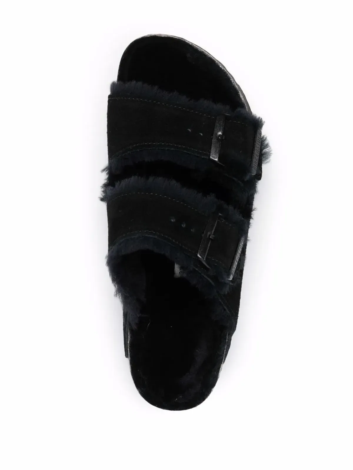 Birkenstock アリゾナ シアリング サンダル ブラック - 画像4