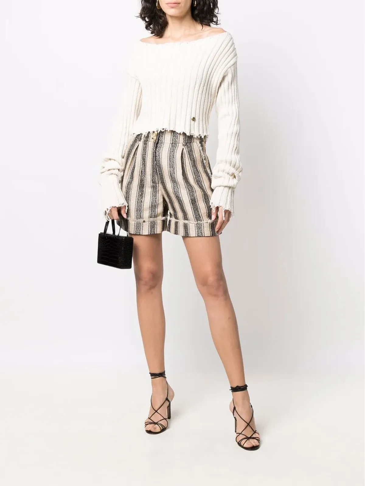 Balmain ストライプ ピケショートパンツ - 画像2
