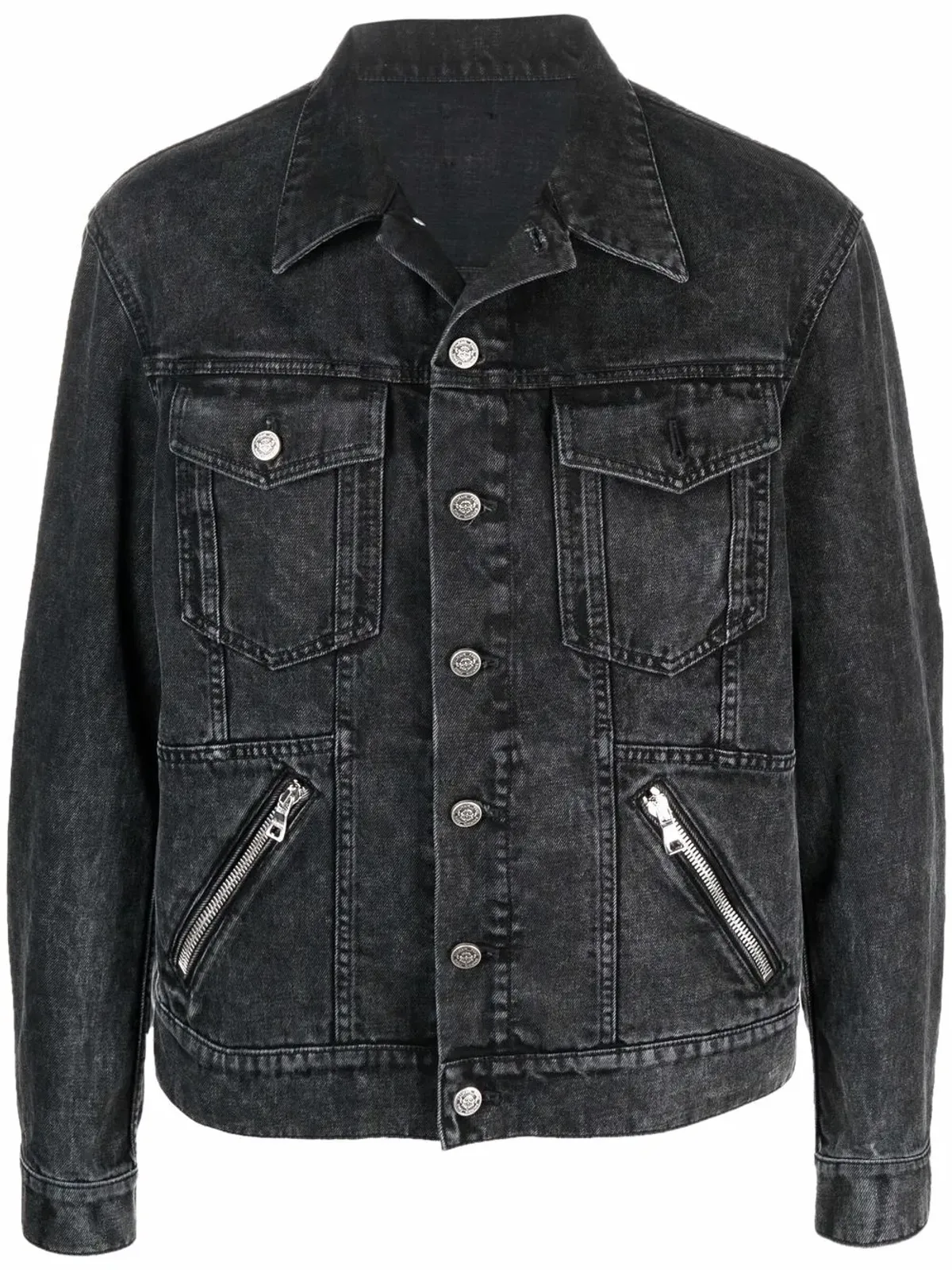 Balmain ジップディテール デニムジャケット - 画像1