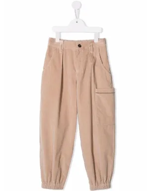 Brunello Cucinelli Kids コーデュロイのワイドレッグパンツ - サムネイル1