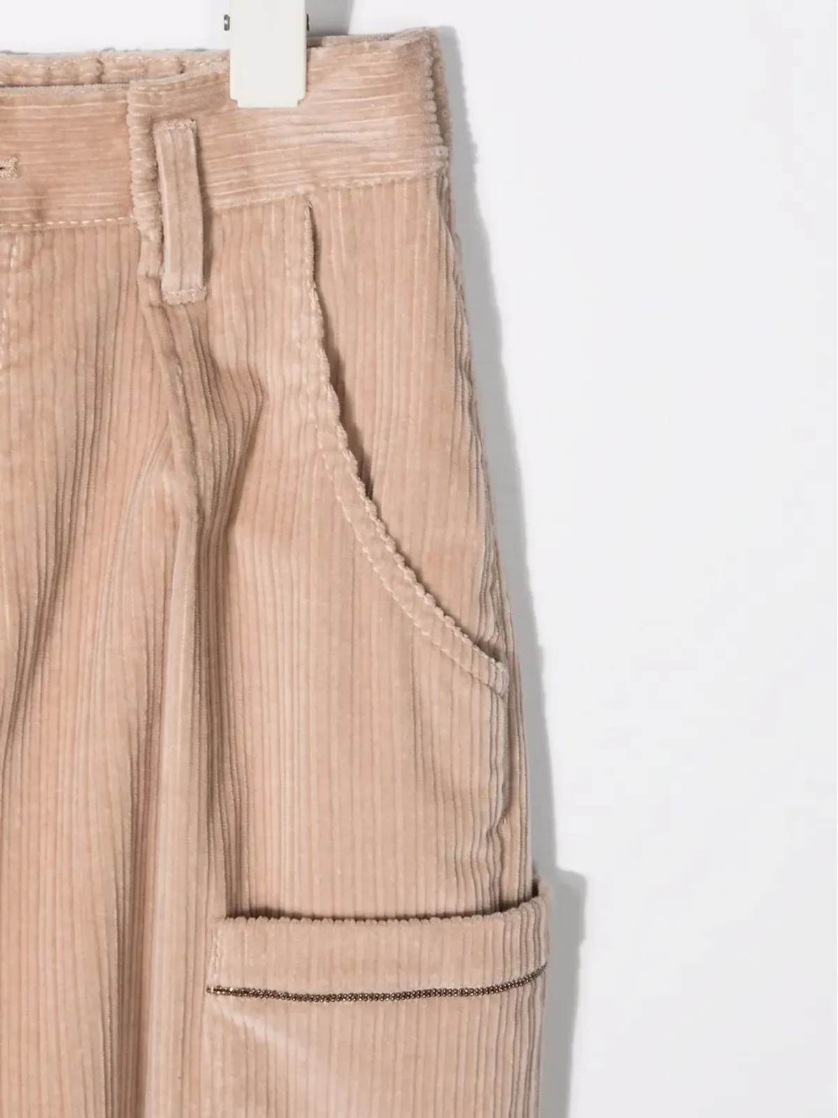 Brunello Cucinelli Kids コーデュロイのワイドレッグパンツ - 画像3