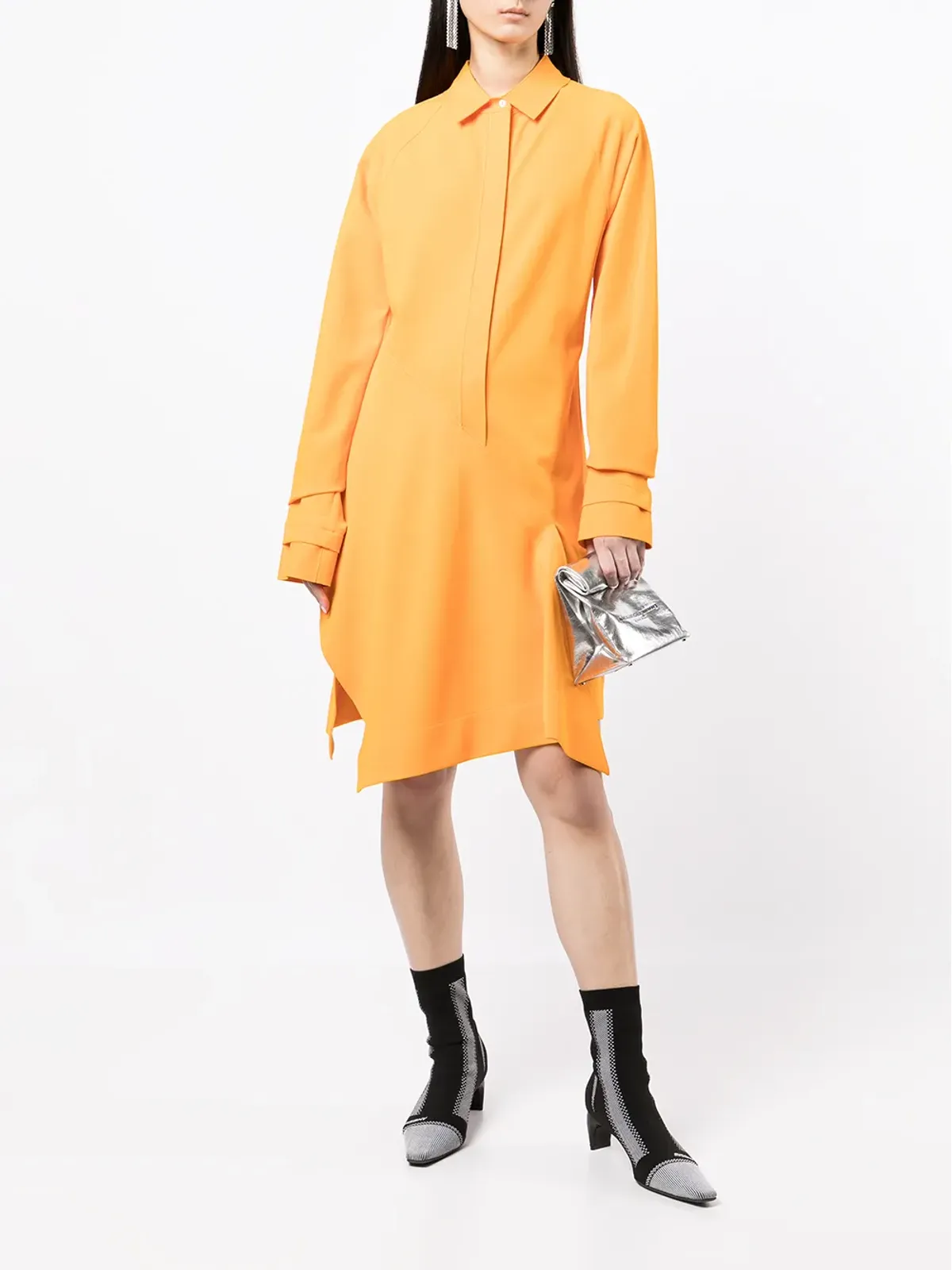 Off-White パネルドシャツドレス - 画像2