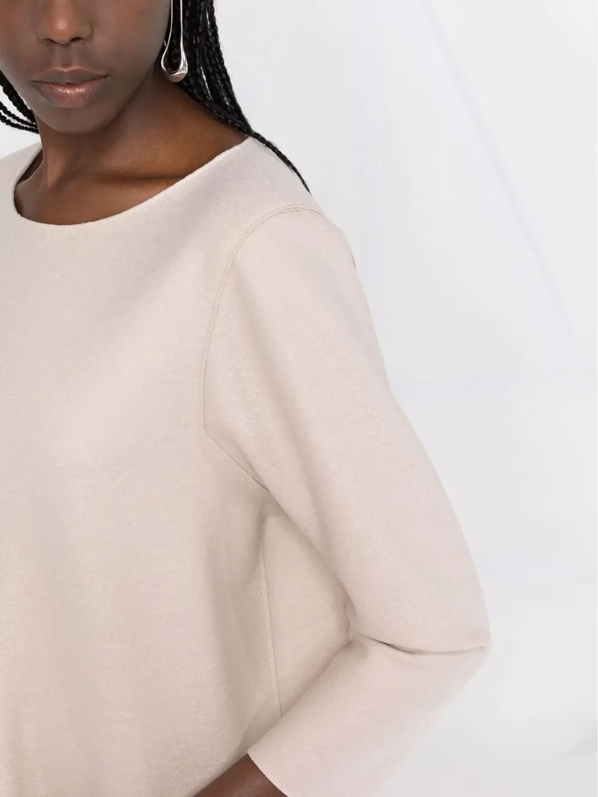 Harris Wharf London round neck long-sleeved dress - Neutrals - 画像5