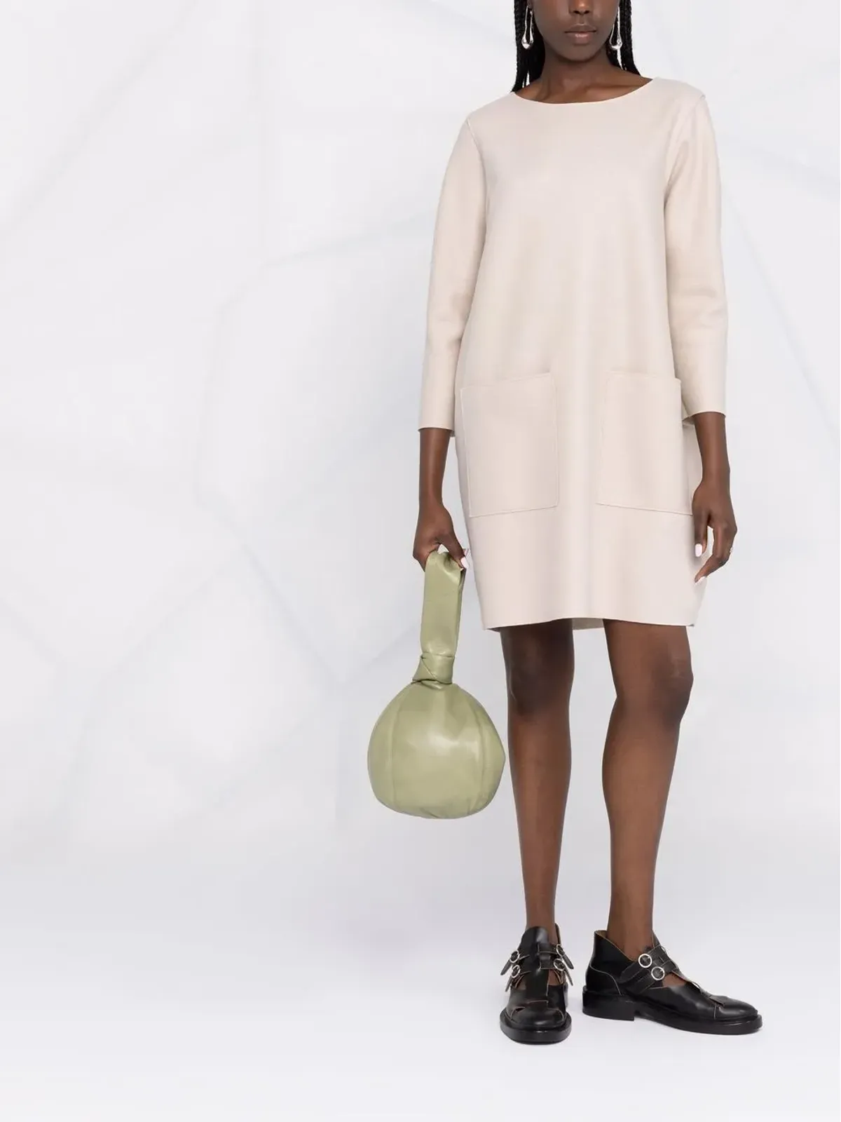 Harris Wharf London round neck long-sleeved dress - Neutrals - 画像2