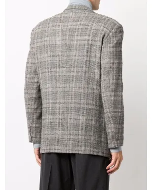 Versace Pre-Owned 1980年代 ノッチド・ラペル チェック ブレザー（グレー） - サムネイル4