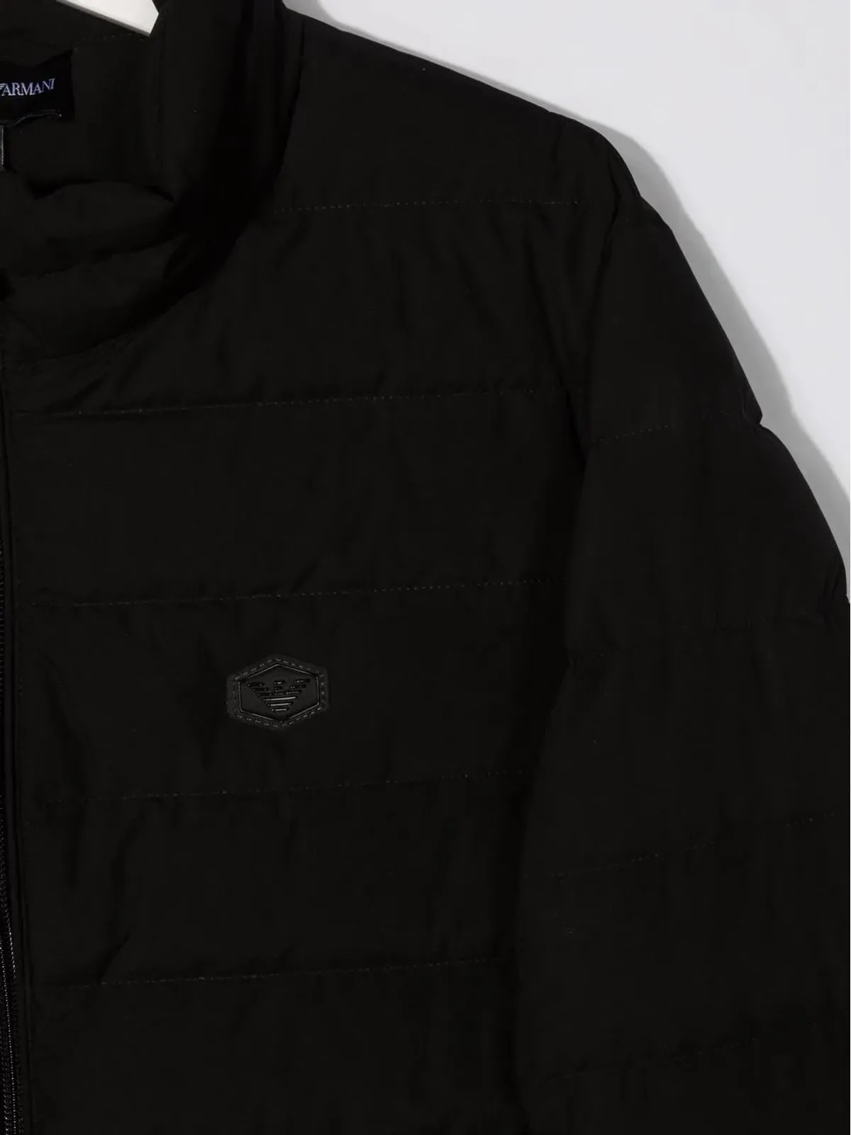 Emporio Armani Kids ロゴパッチ付きジップアップパディングジャケット - 画像3