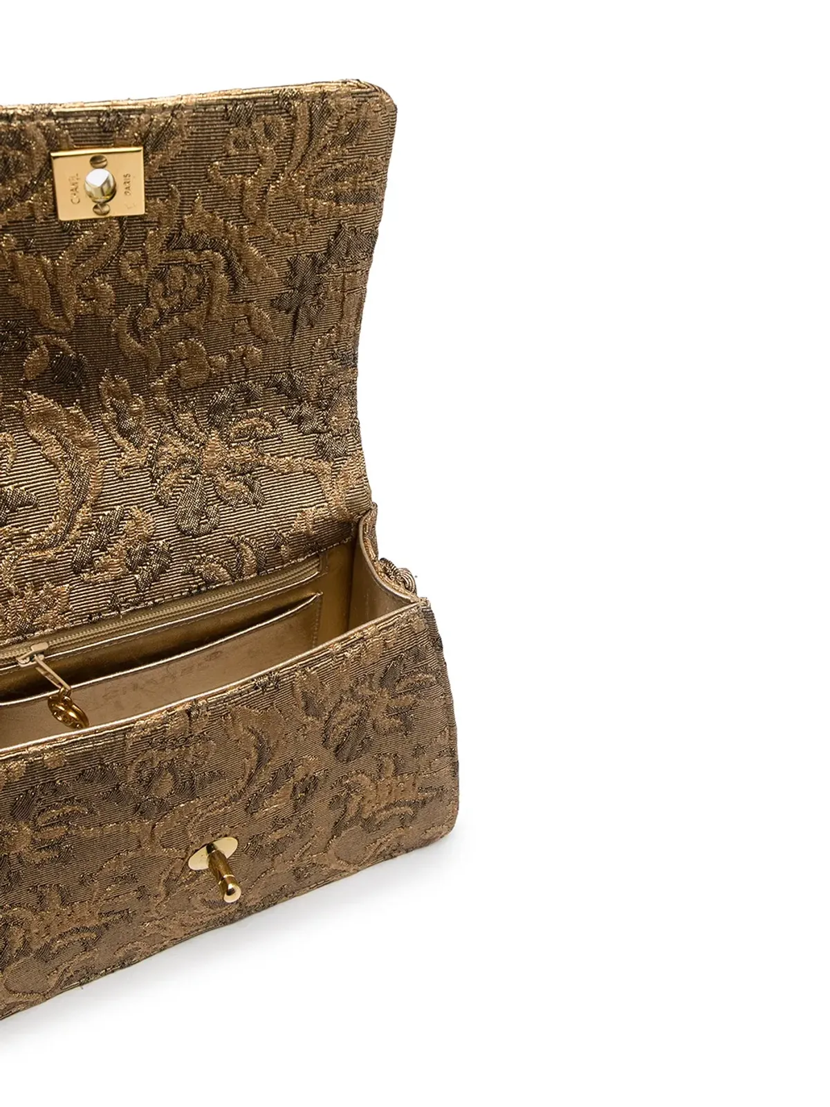 CHANEL Pre-Owned 1998 CC花柄ジャカード ハンドバッグ - ゴールド - 画像5