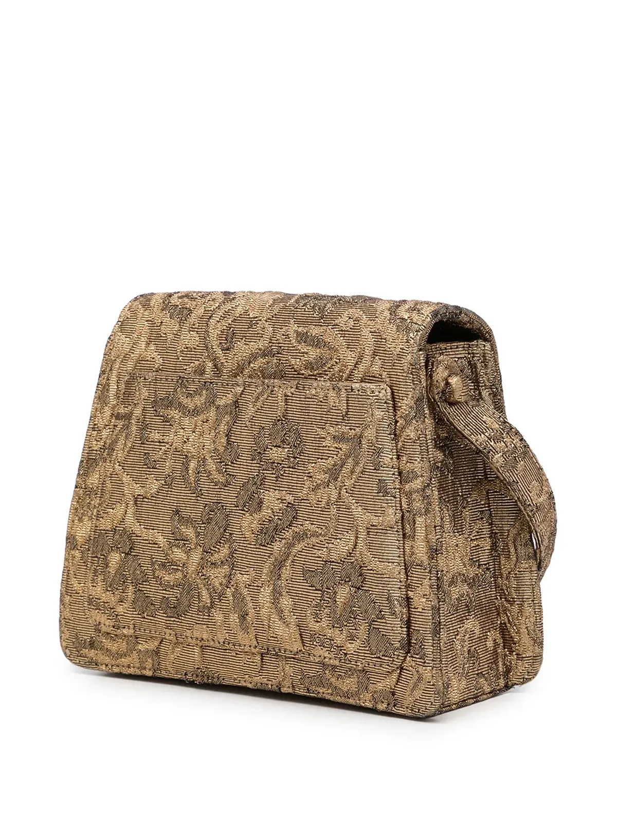 CHANEL Pre-Owned 1998 CC花柄ジャカード ハンドバッグ - ゴールド - 画像3