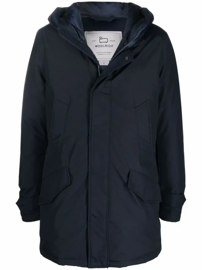 Woolrich Woolrich パッド入りジップアップフーデッドコート ネイビーの商品画像