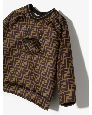 Fendi Kids テディベア FF ロゴ スウェットシャツ - サムネイル3
