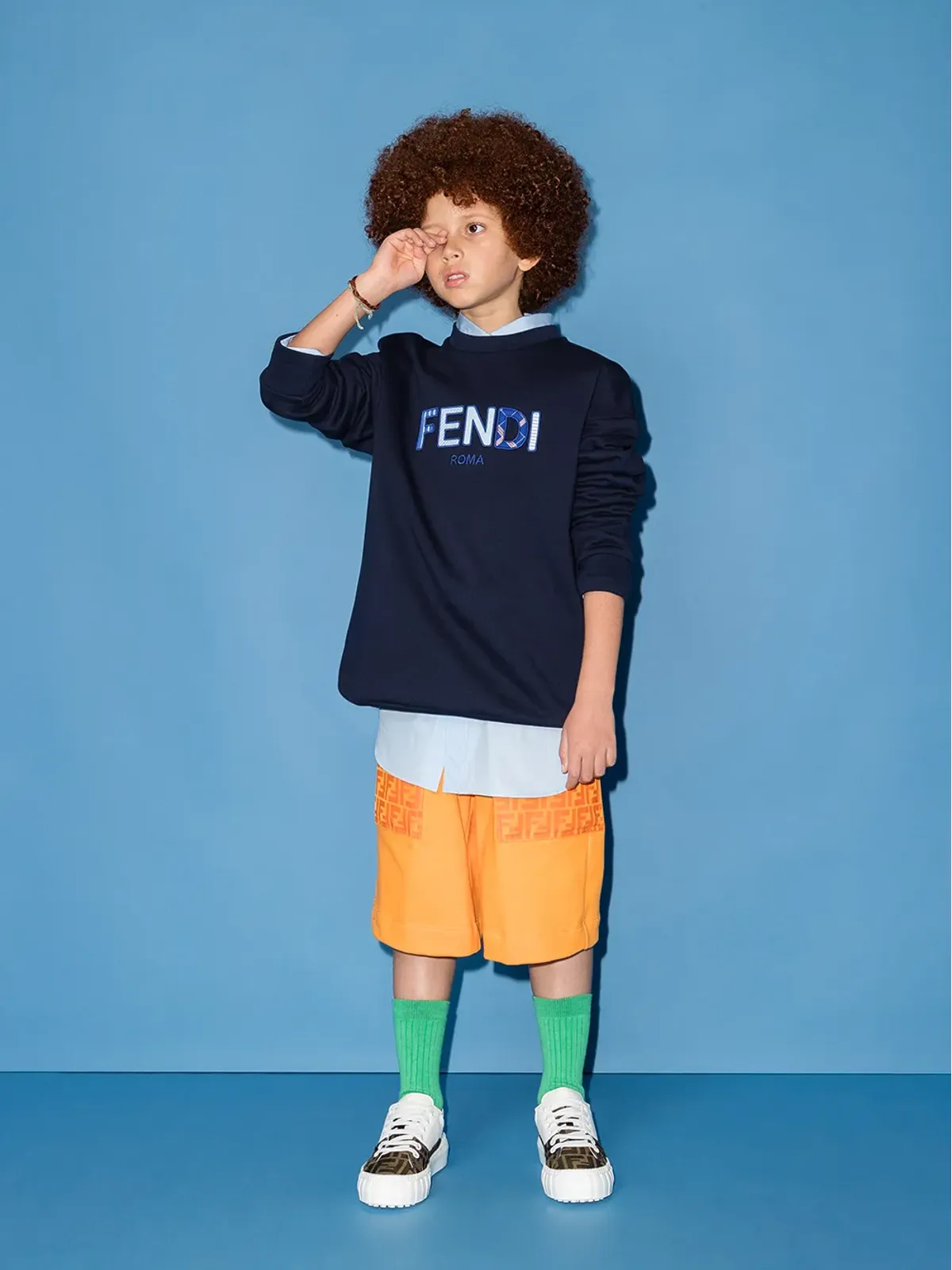 Fendi Kids FFロゴ バミューダショーツ - 画像3