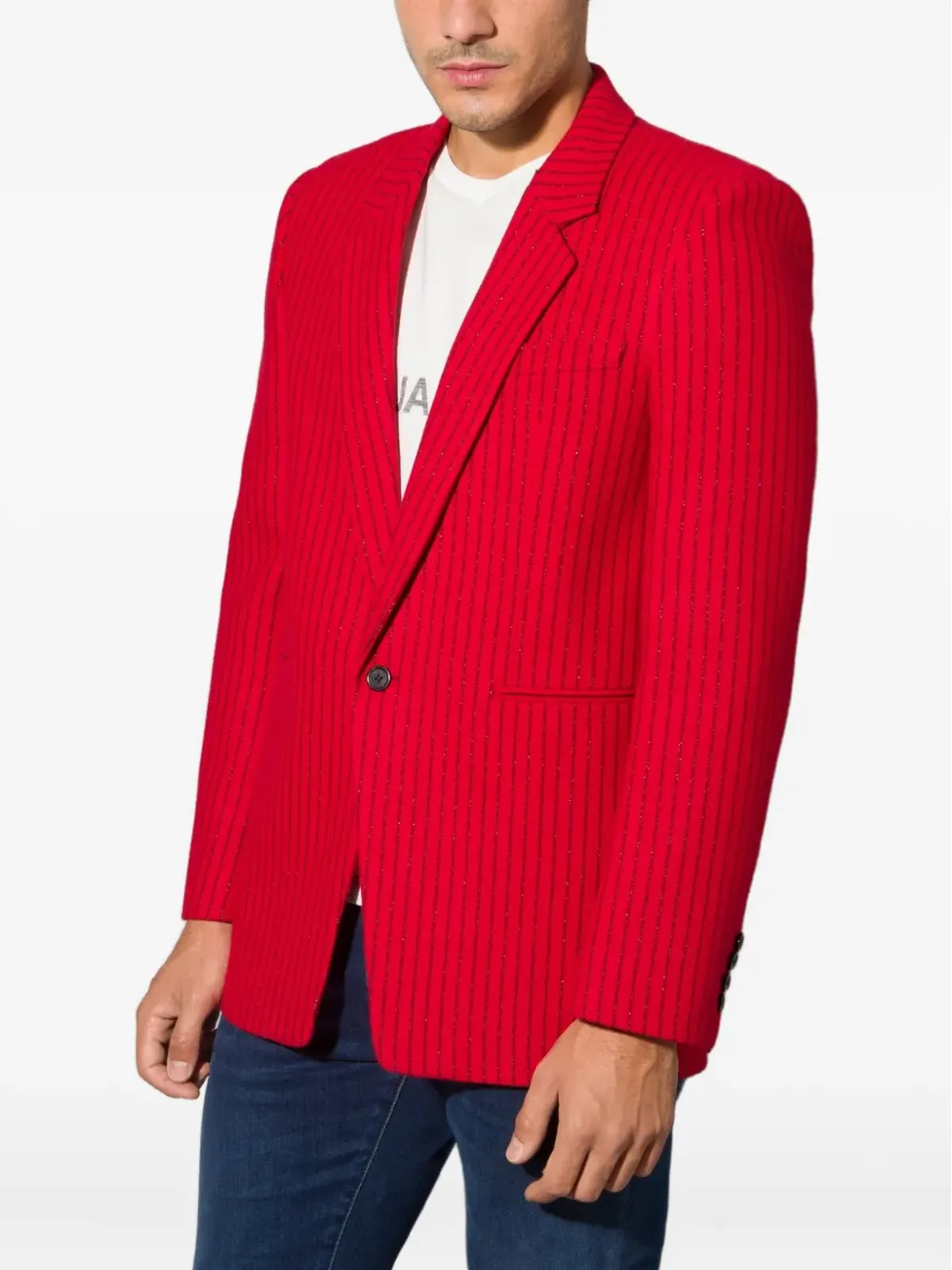 Saint Laurent ピンストライプ柄 シングルブレストブレザー - 画像3