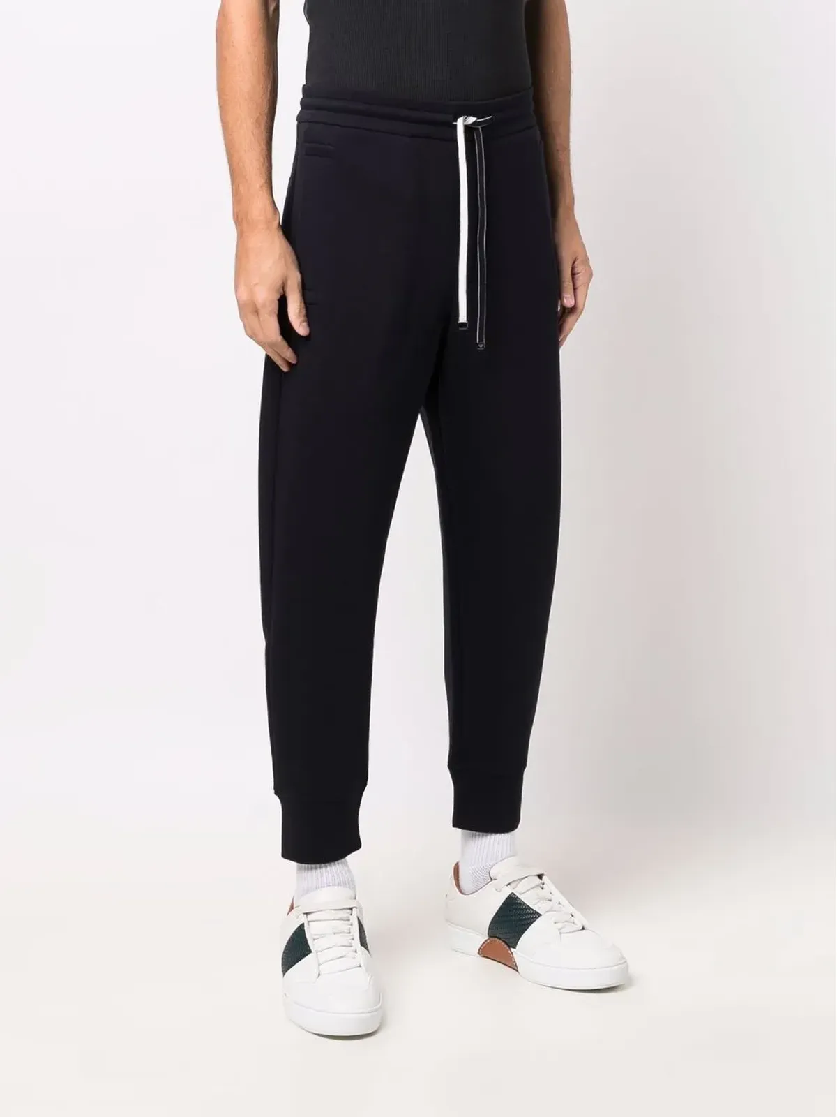 Emporio Armani テーパードレッグ無地トラックパンツ - 画像3