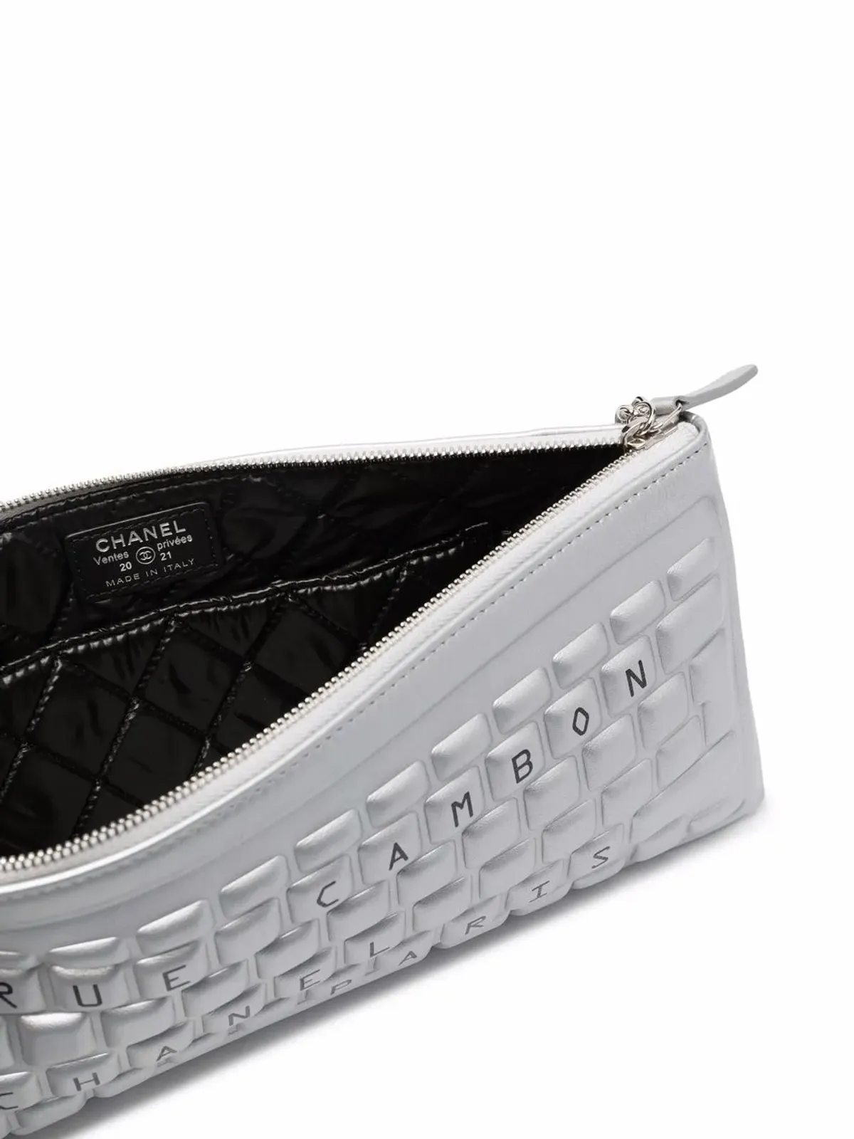 CHANEL ビンテージ Rue Cambon Keyboard クラッチバッグ - Silver - 画像5