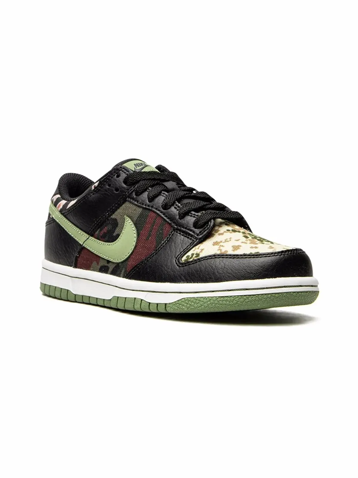 Nike Kids Dunk Low \"Black Multi-Camo\" sneakers - 画像1