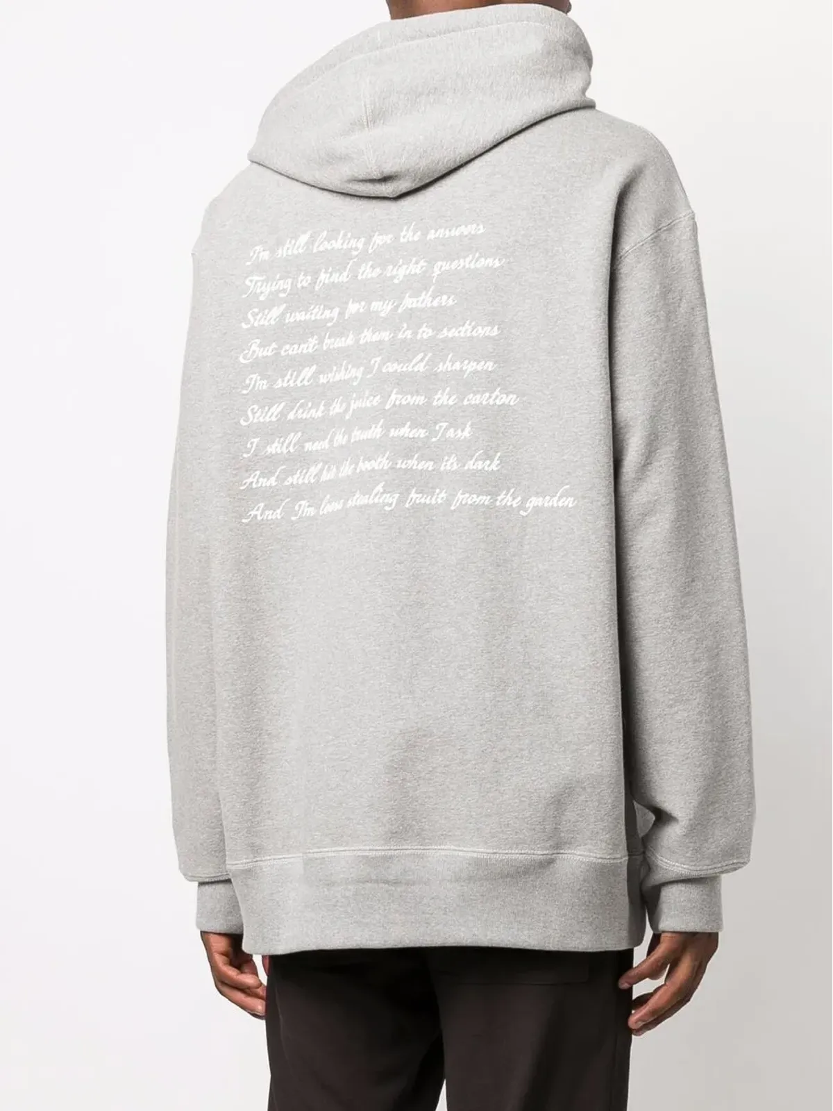 Junya Watanabe MAN スローガンプリント コットン フーディ - 画像4
