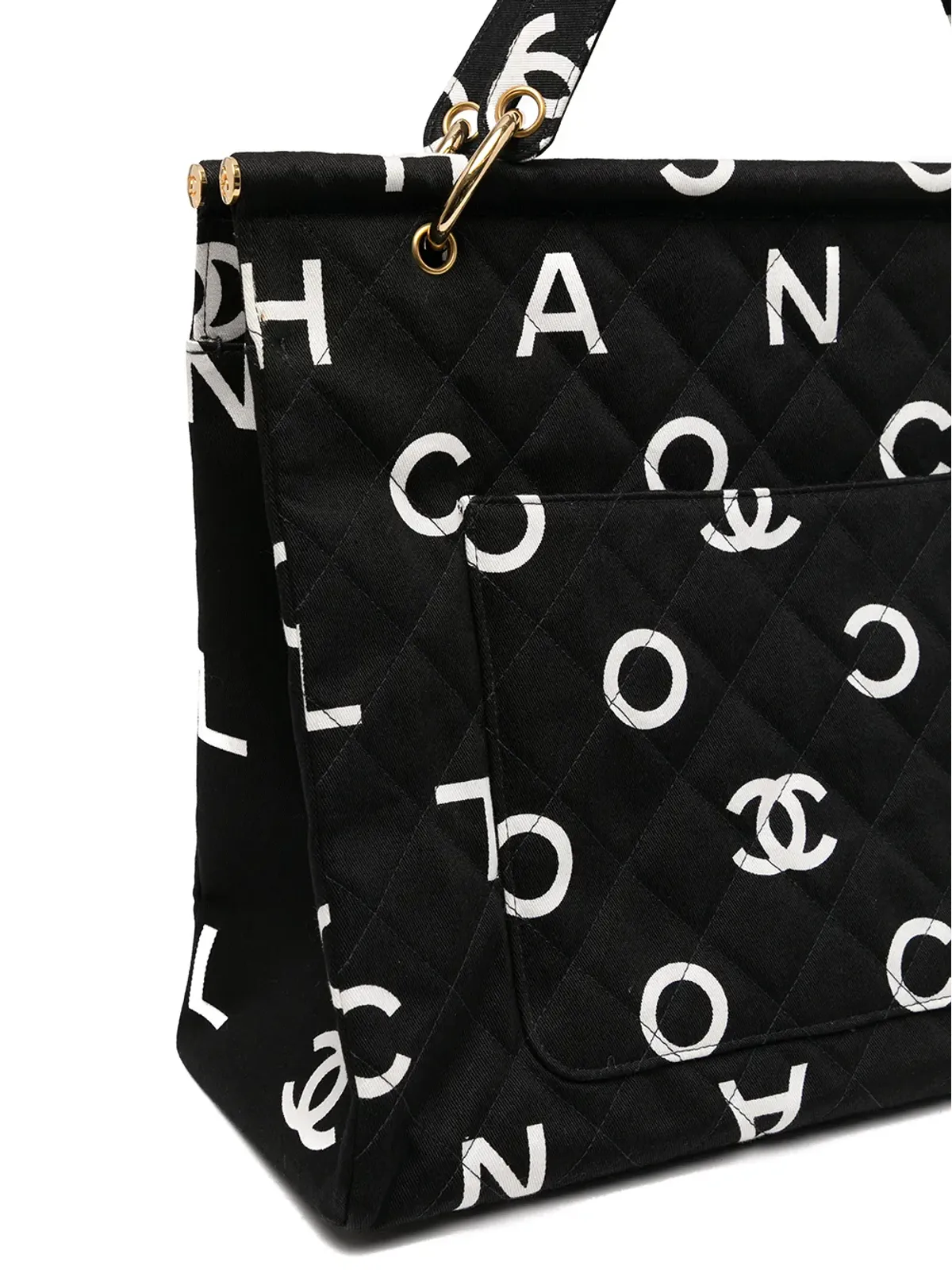 CHANEL ビンテージ 1997 CCアイコン トートバッグ - ブラック - 画像4