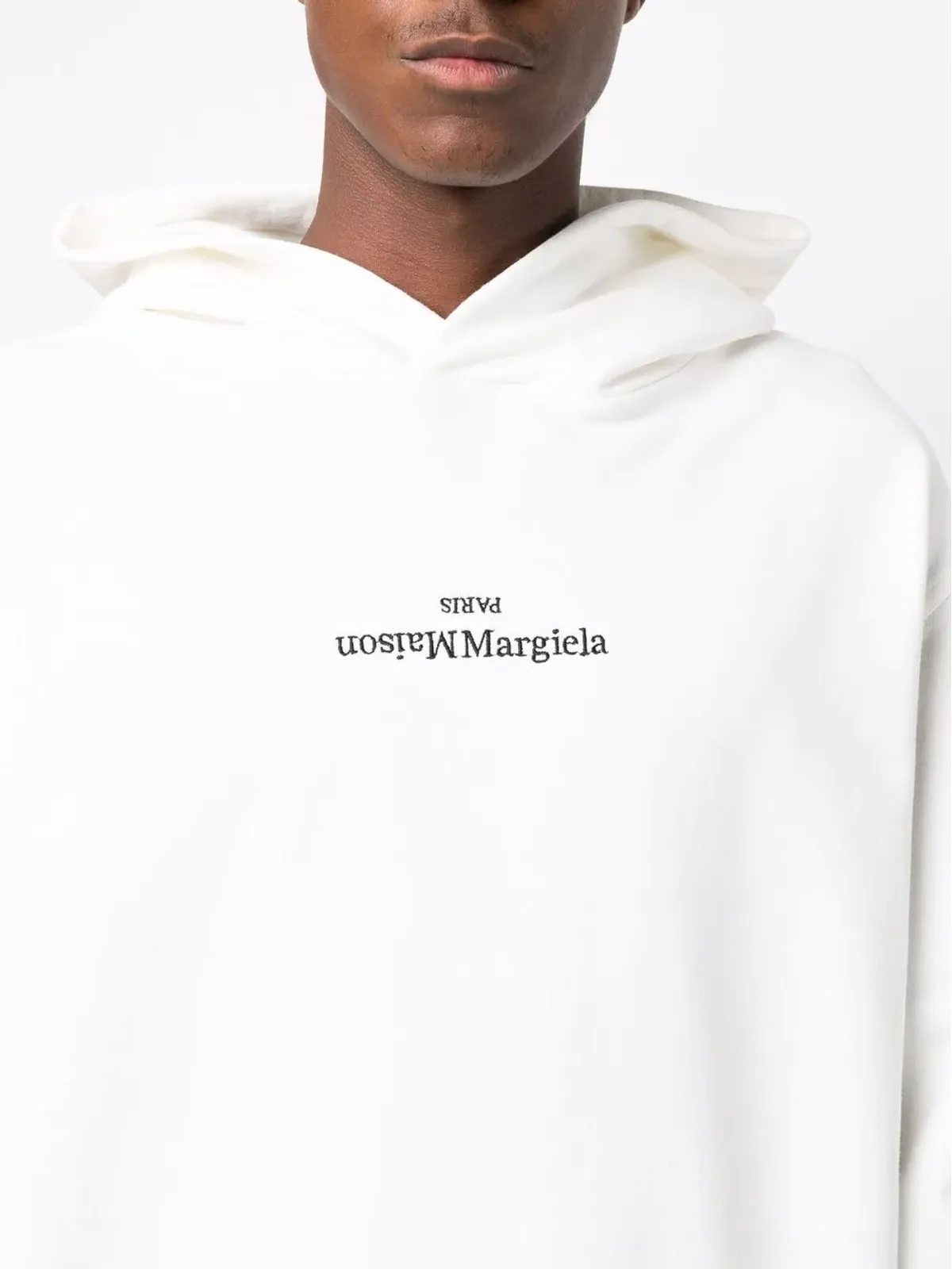 Maison Margiela ロゴ刺繍入りコットンフーディー - 画像5