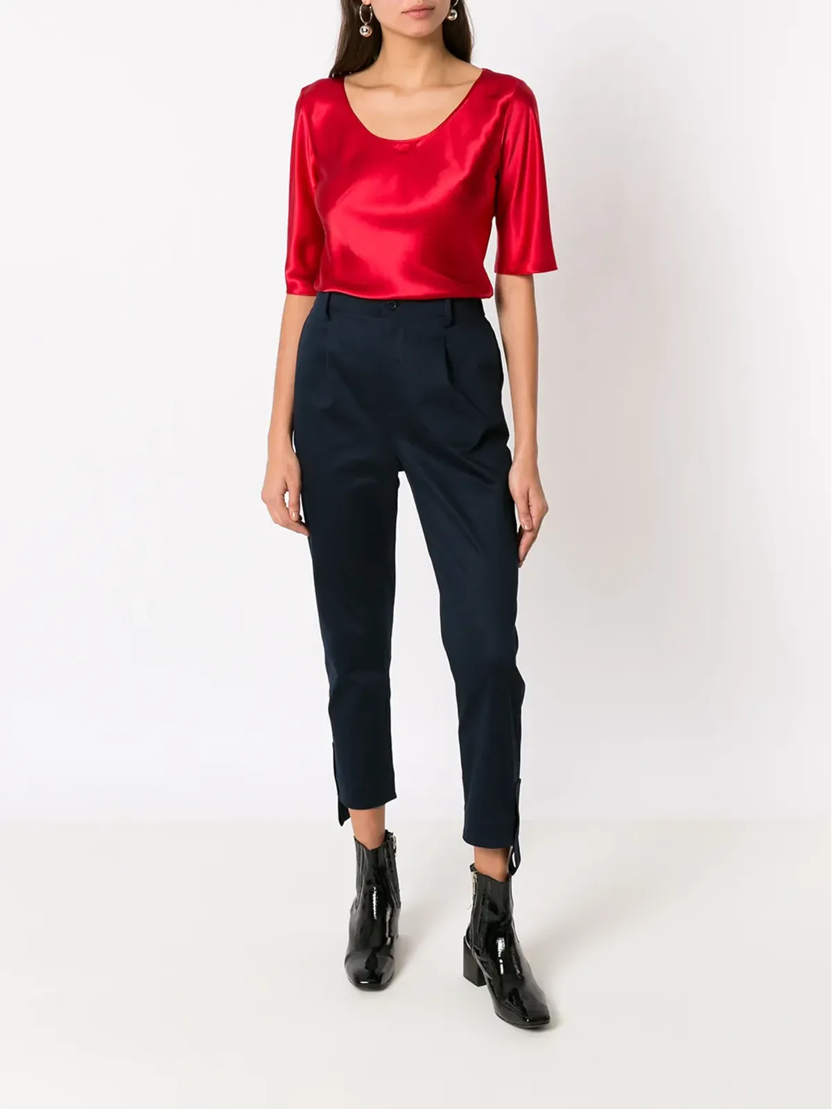 Gloria Coelho スクープネック・シルクTシャツ - 画像2
