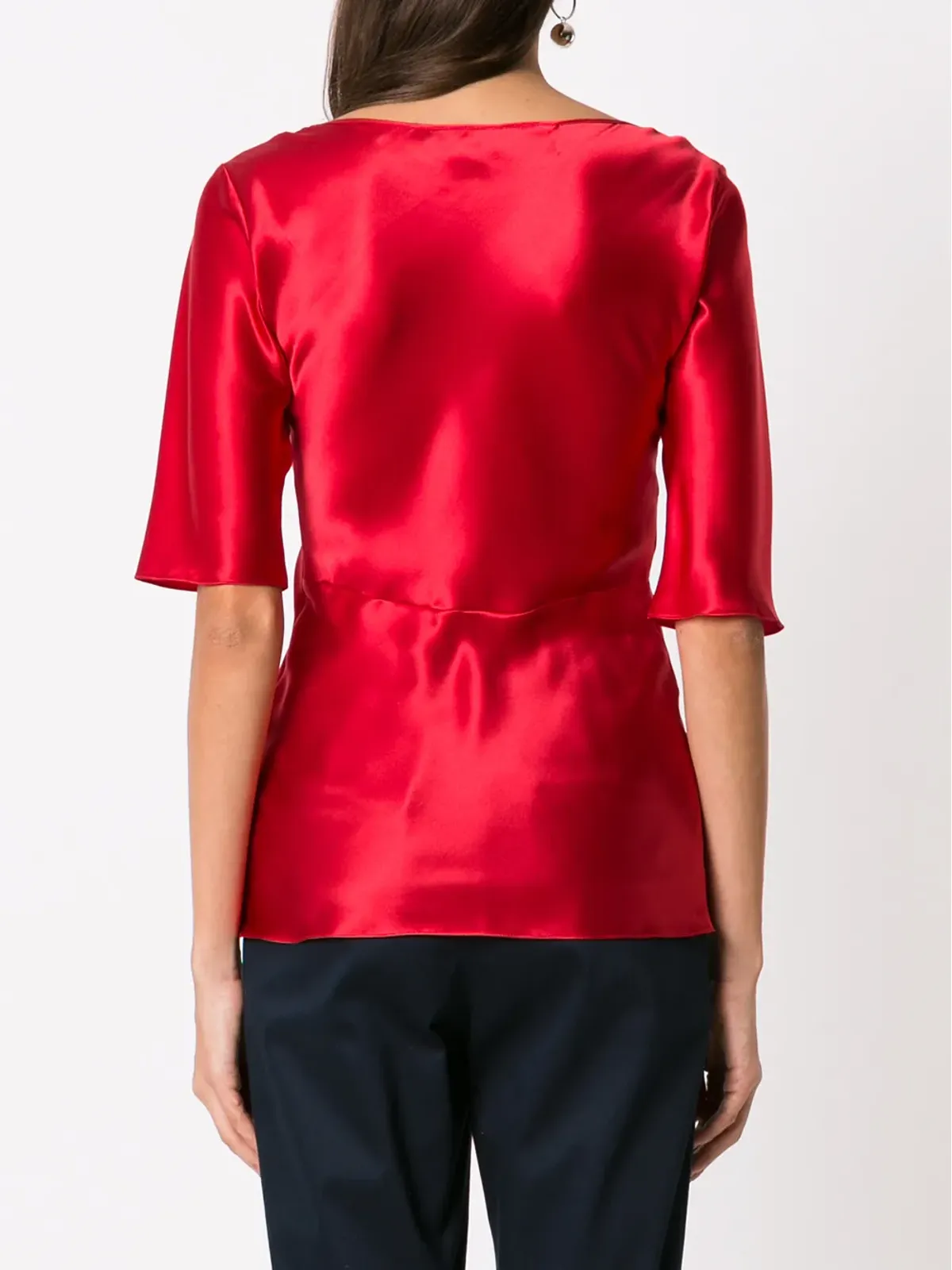 Gloria Coelho スクープネック・シルクTシャツ - 画像4