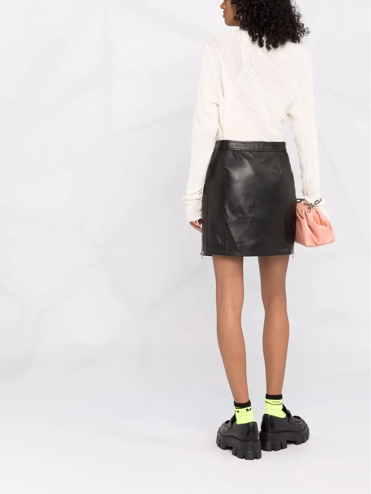 RED Valentino ジップアップ バイカースカート - 画像4