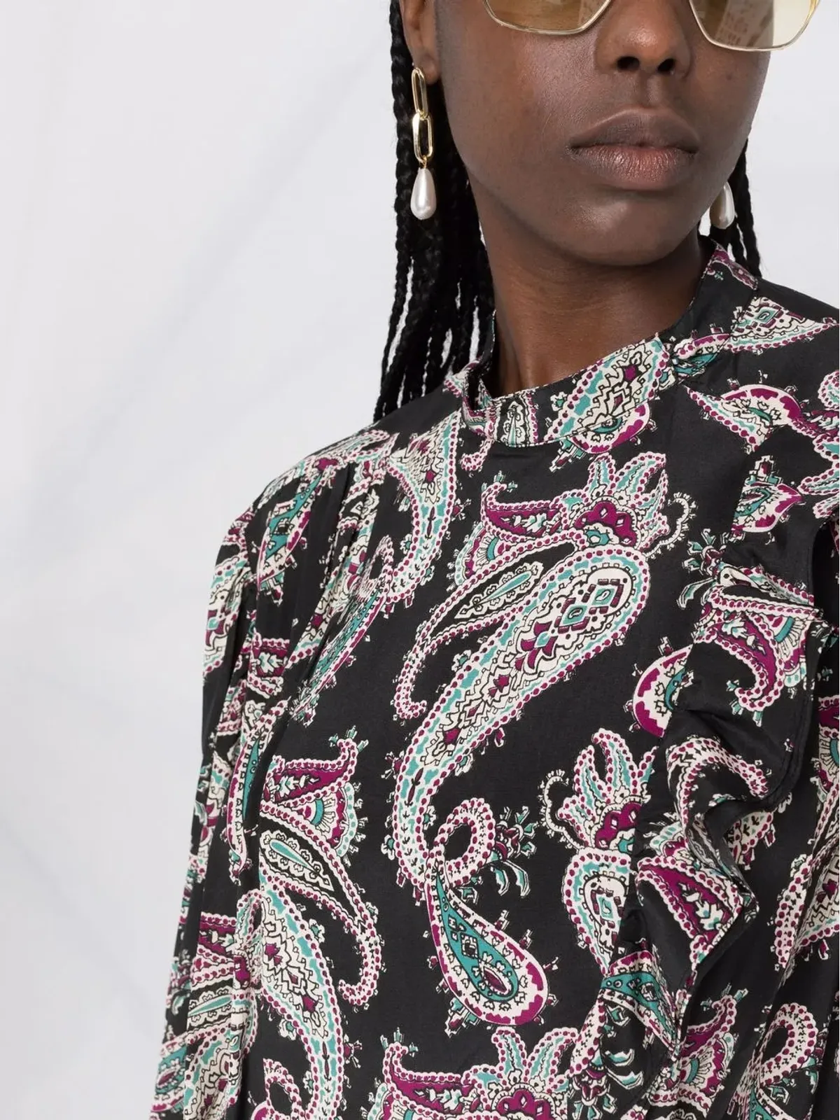 ISABEL MARANT ペイズリープリント シルク ドレス - 画像5