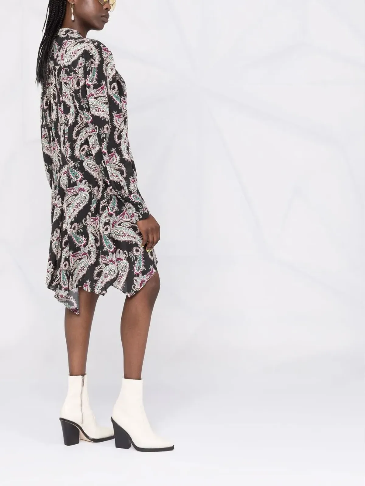 ISABEL MARANT ペイズリープリント シルク ドレス - 画像4