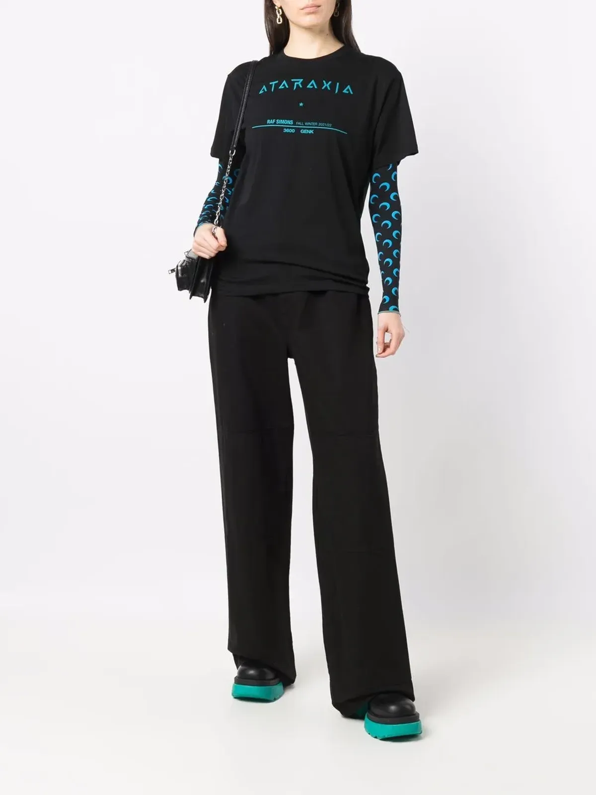 Raf Simons ロゴプリント半袖Tシャツ（ブラック） - 画像2