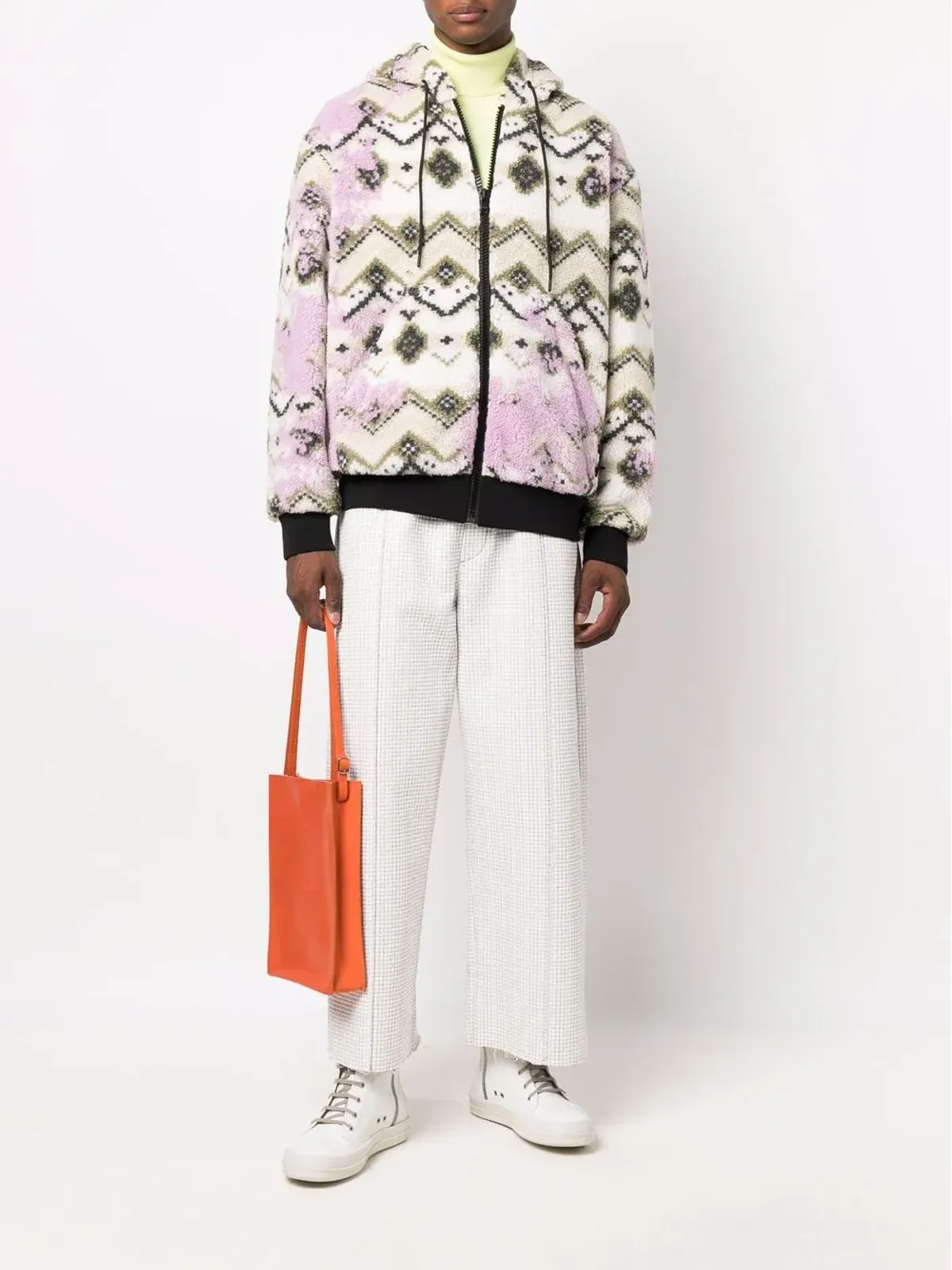 MSGM ジオメトリックプリント フード付きジャケット - 画像2