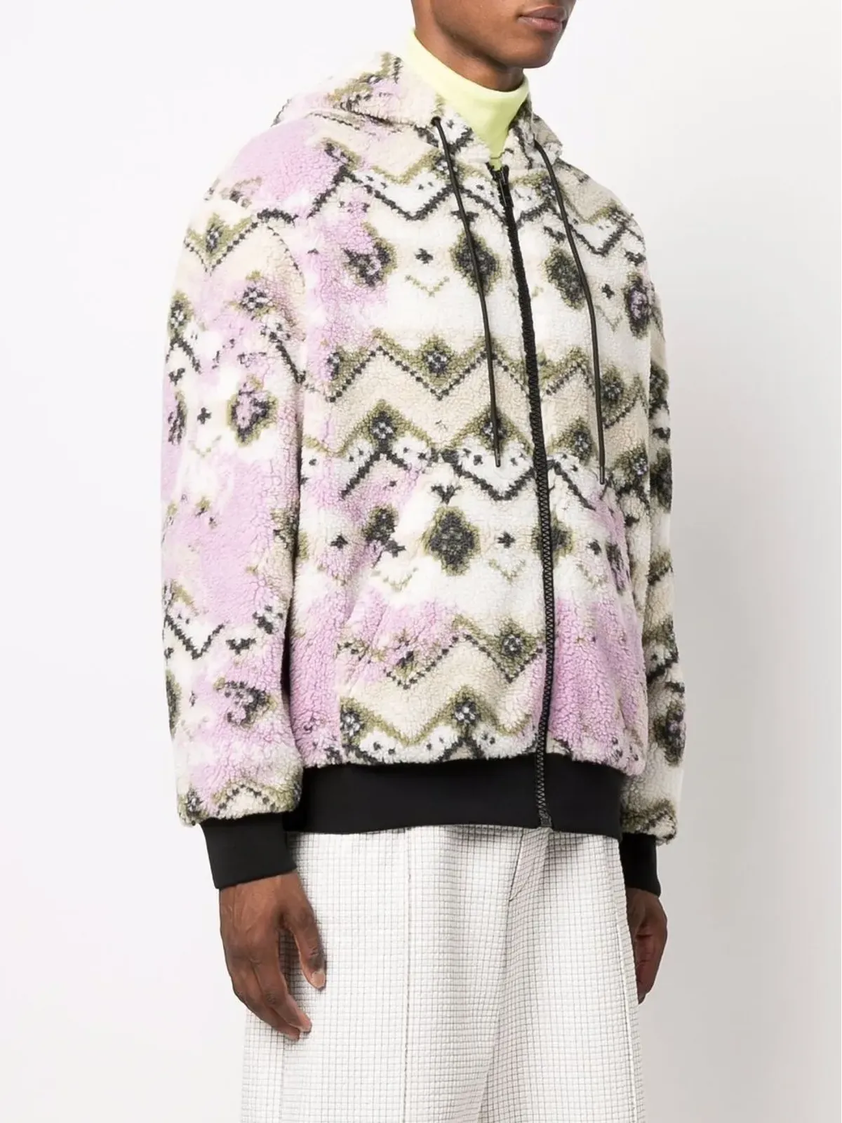 MSGM ジオメトリックプリント フード付きジャケット - 画像3