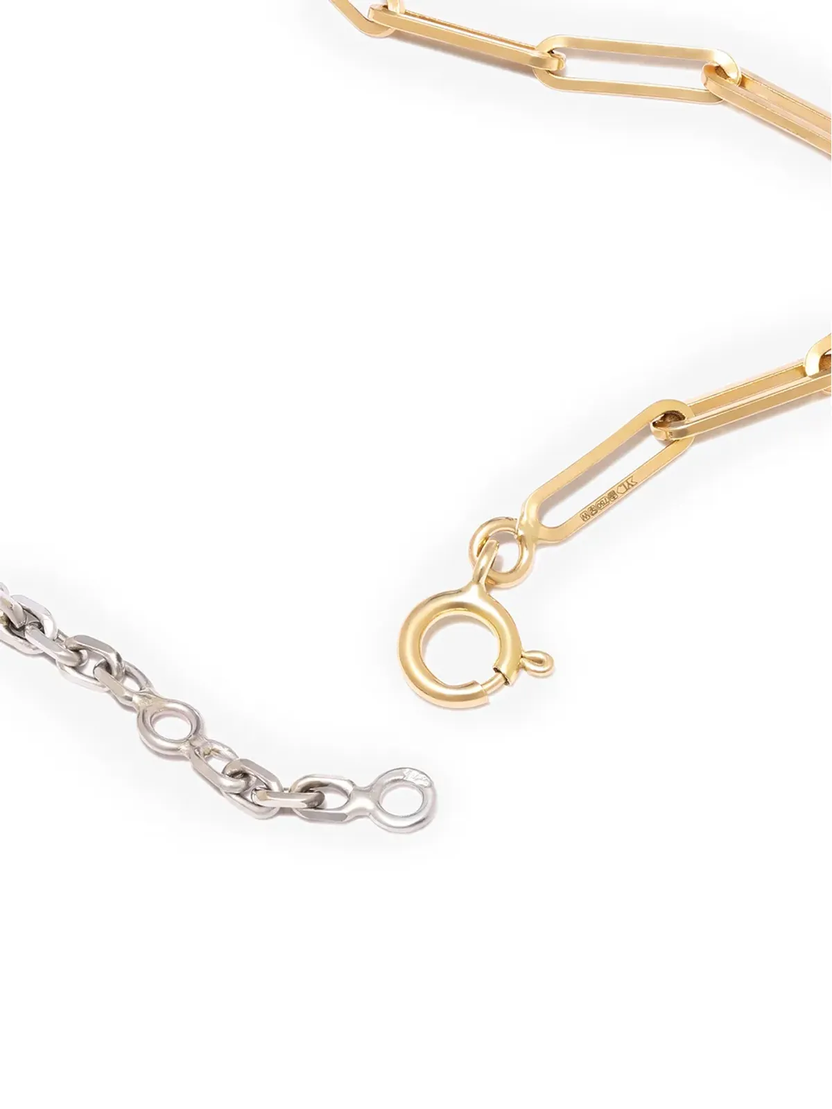 Yvonne Léon 18kt イエローゴールドとホワイトゴールド ガーネット チェーンリンク ブレスレット - 画像3