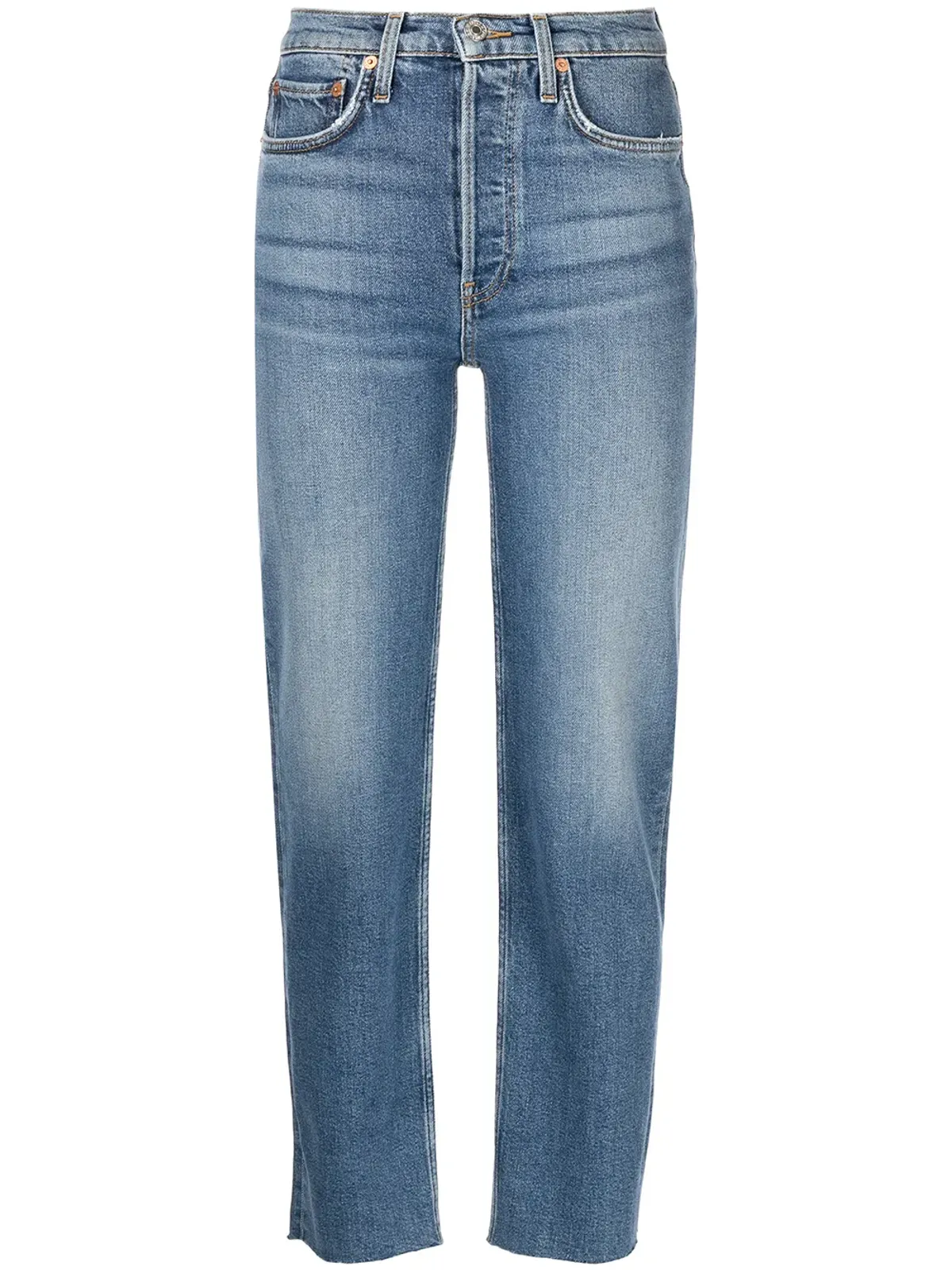 RE/DONE Stobe Pipe high-rise straight jeans - Blue - 画像1